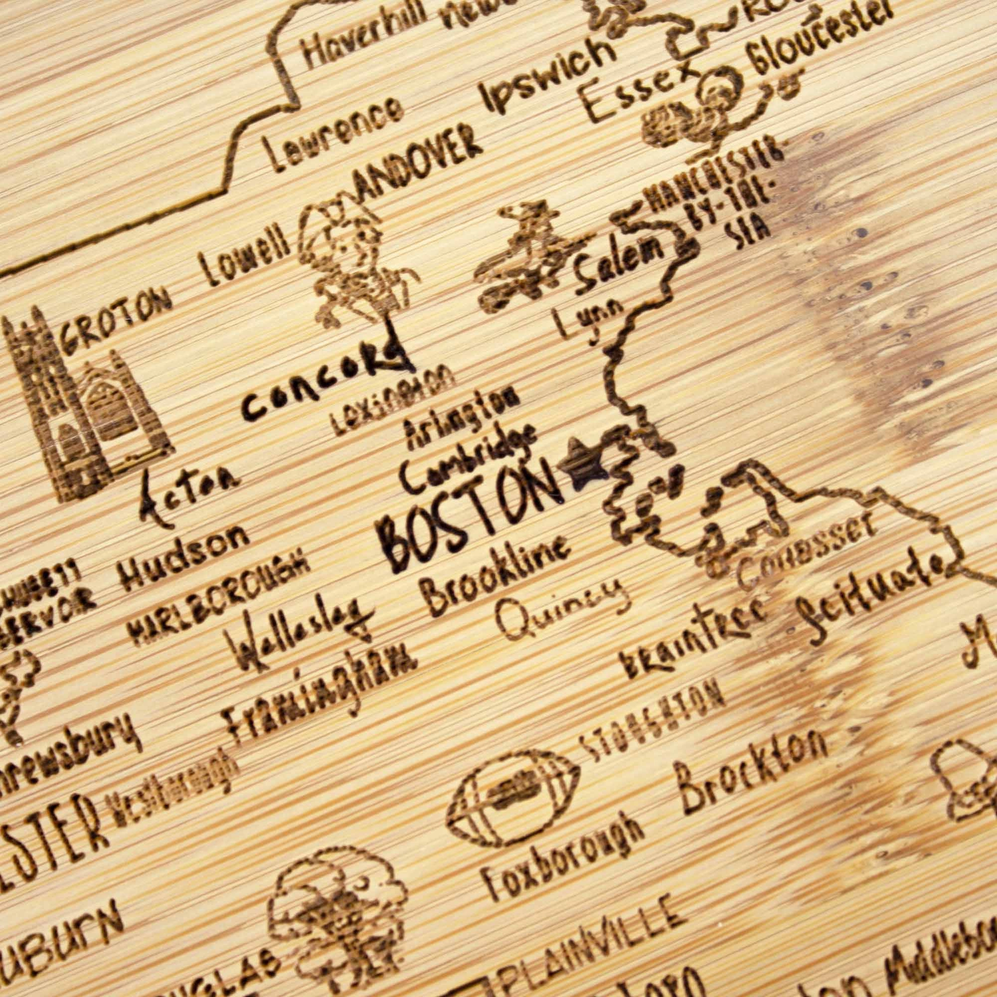 A Slice of Life Massachusetts Cutting Board, 11" x 8-3/4"