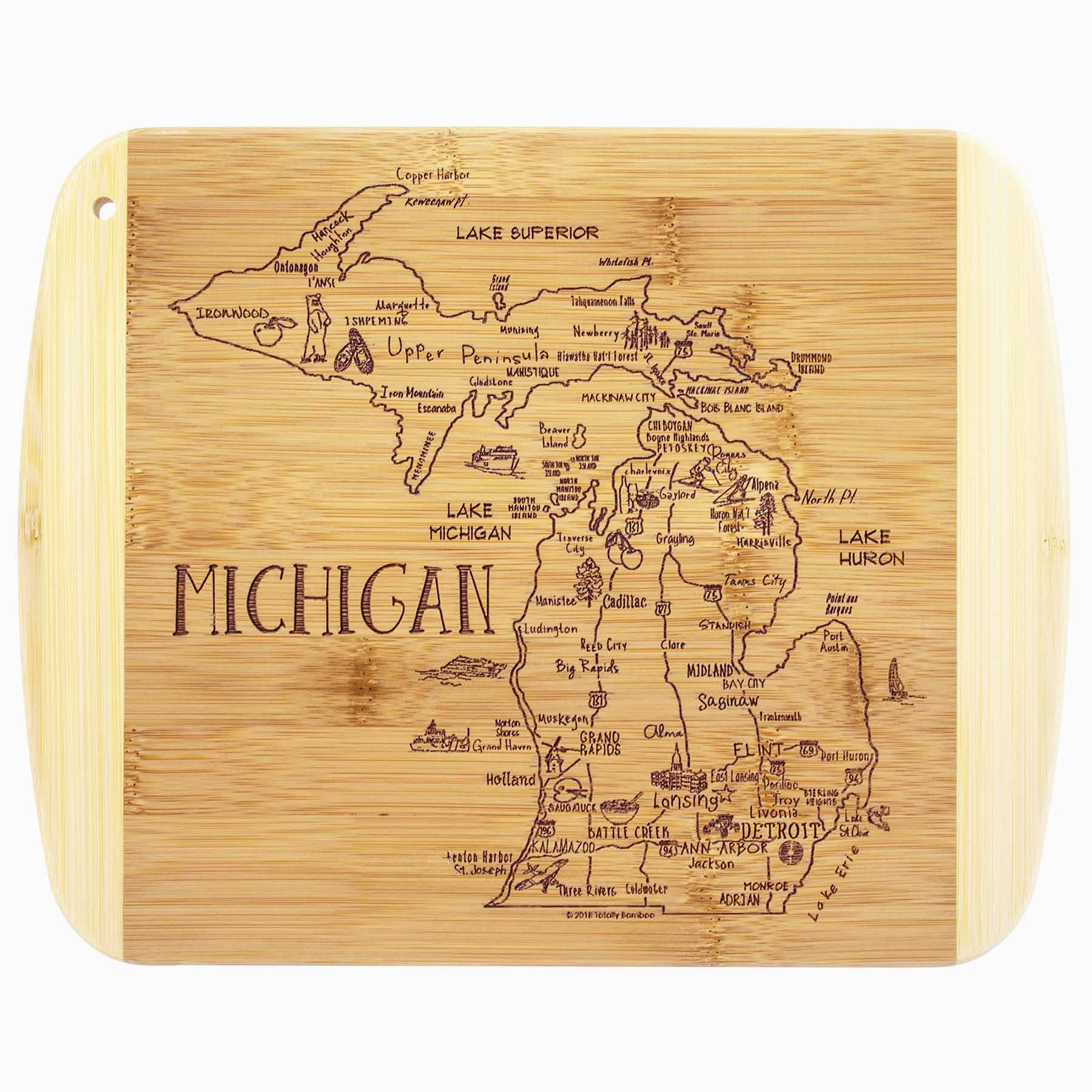 A Slice of Life Michigan Cutting Board, 11" x 8-3/4" cutting board,chopping board,kitchen tools