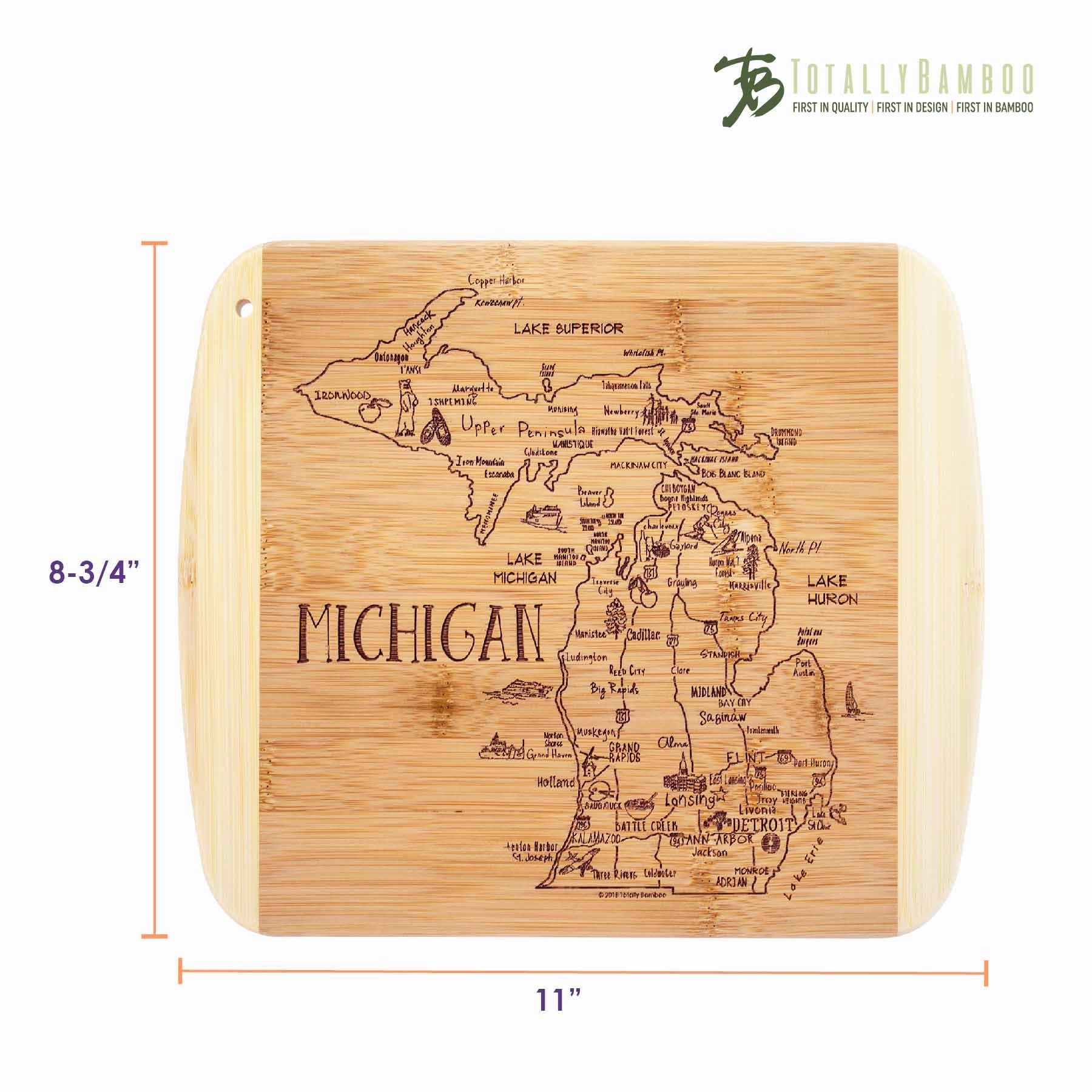 A Slice of Life Michigan Cutting Board, 11" x 8-3/4"