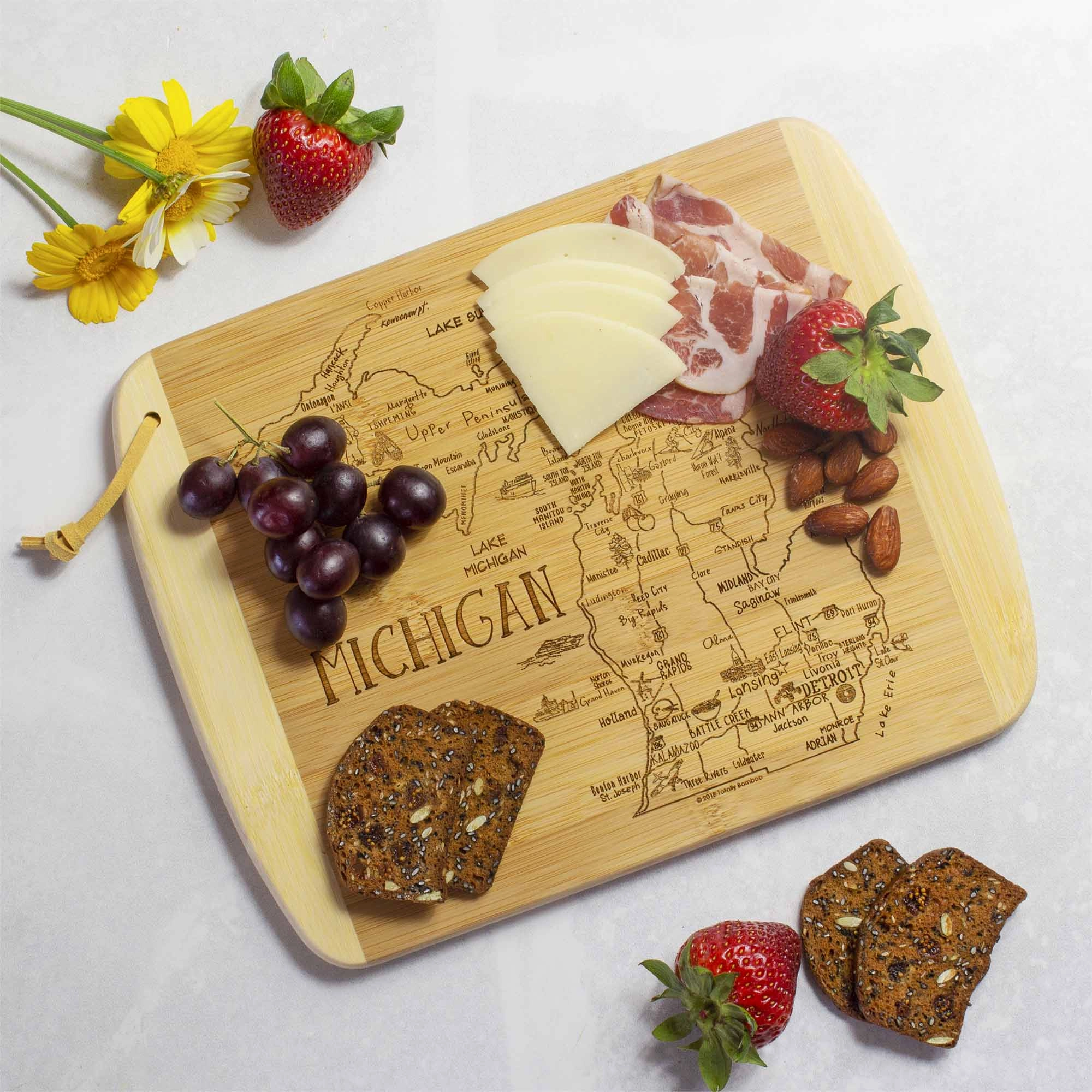 A Slice of Life Michigan Cutting Board, 11" x 8-3/4"