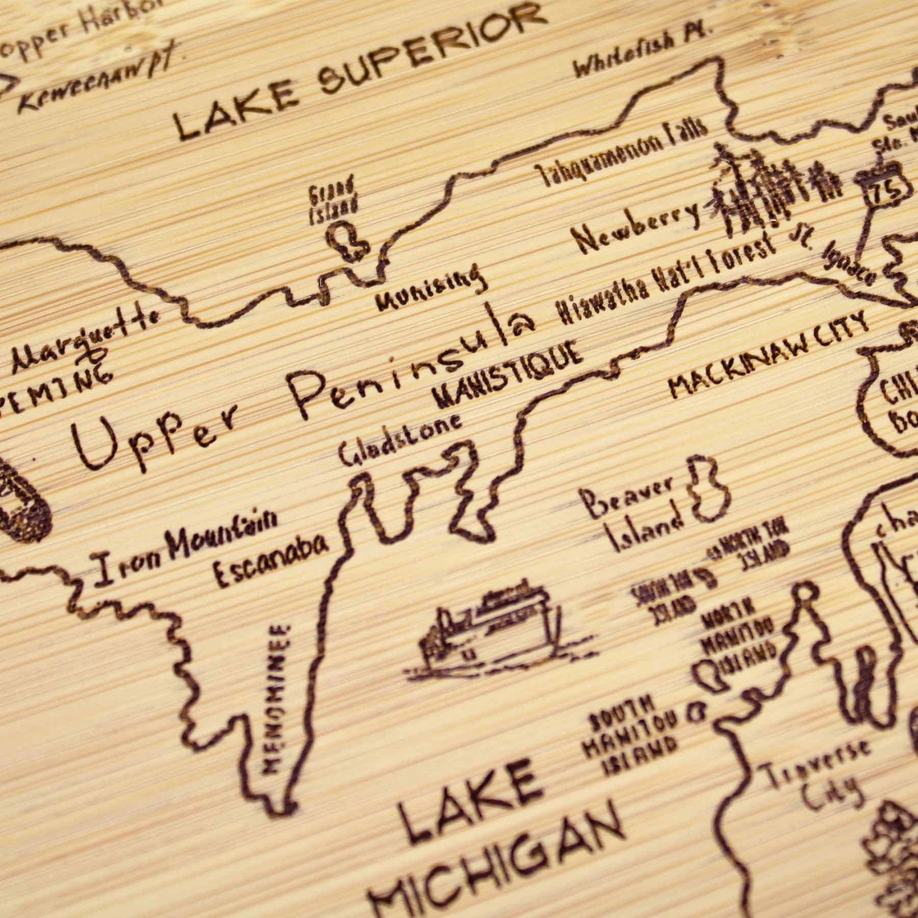 A Slice of Life Michigan Cutting Board, 11" x 8-3/4"