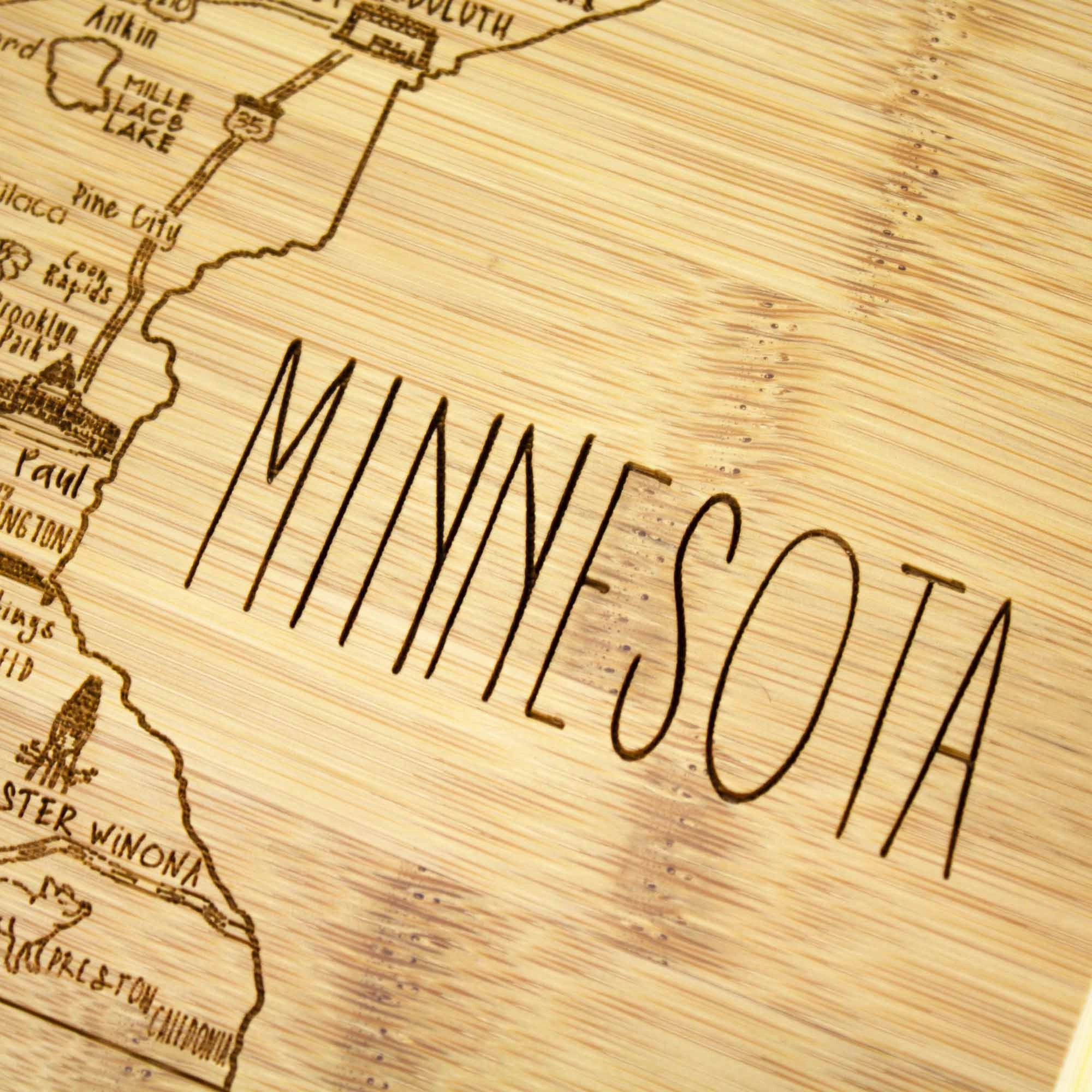 A Slice of Life Minnesota Cutting Board, 11" x 8-3/4"