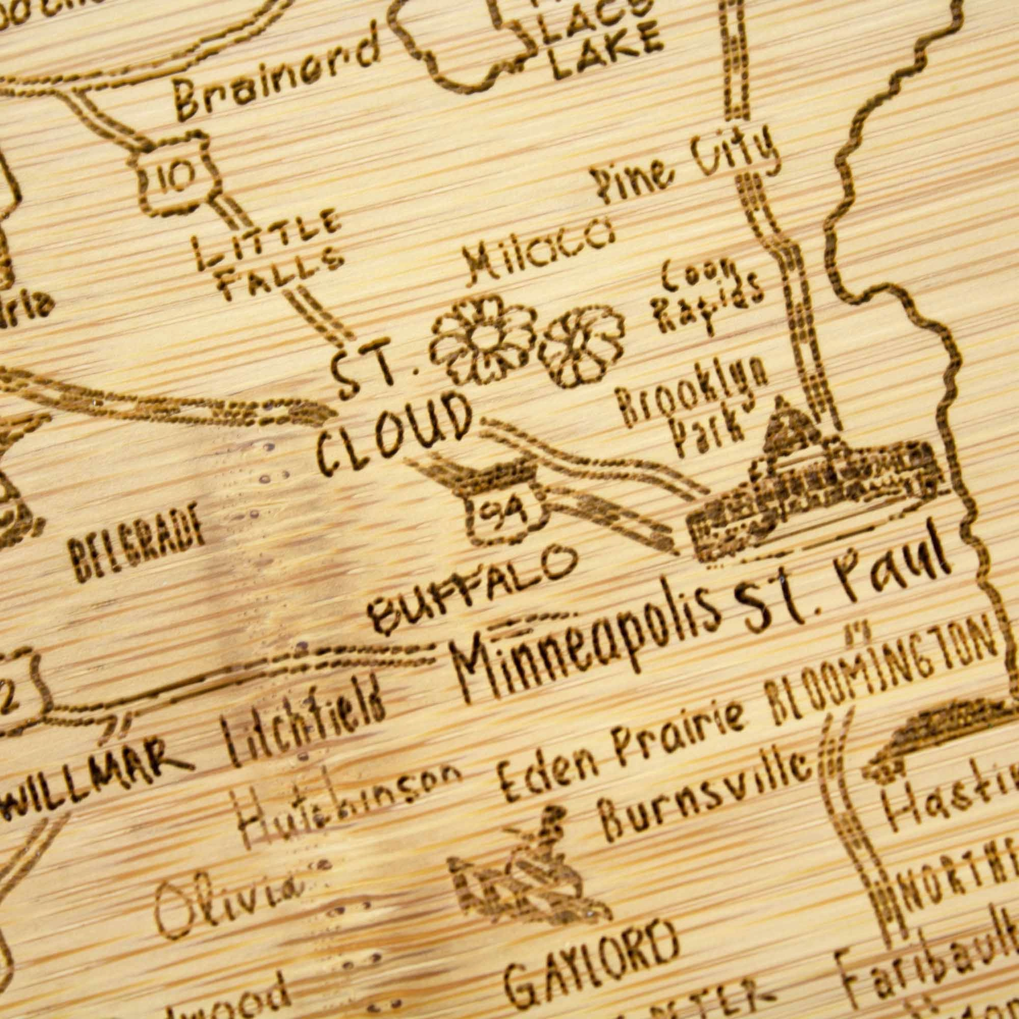 A Slice of Life Minnesota Cutting Board, 11" x 8-3/4"