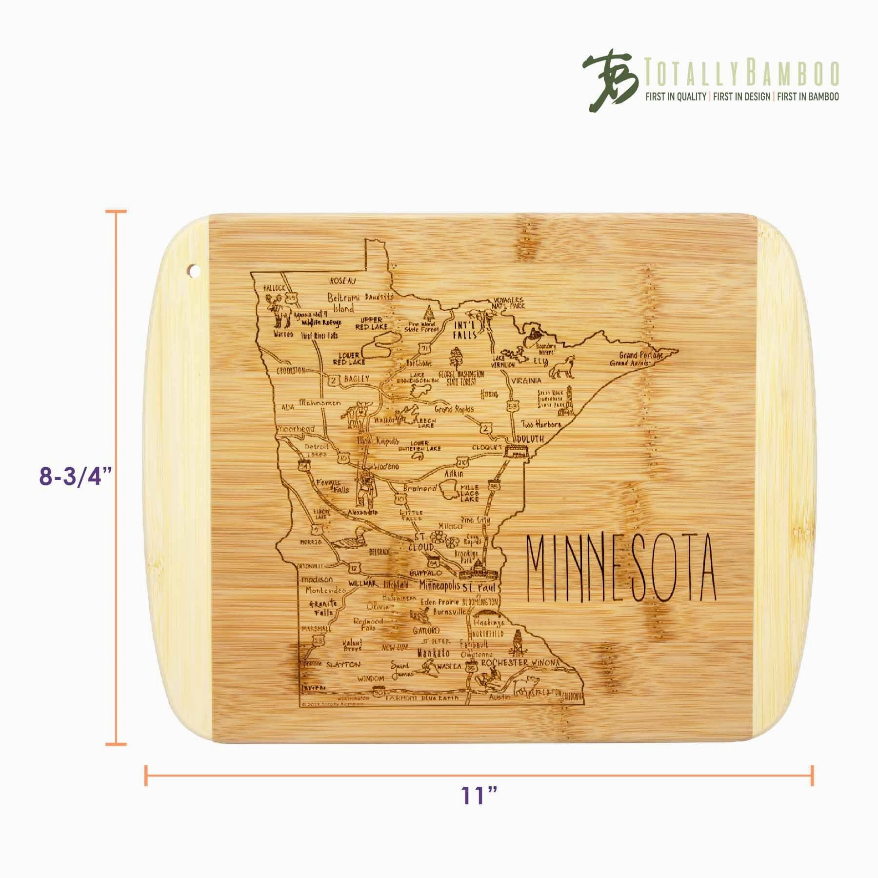 A Slice of Life Minnesota Cutting Board, 11" x 8-3/4"
