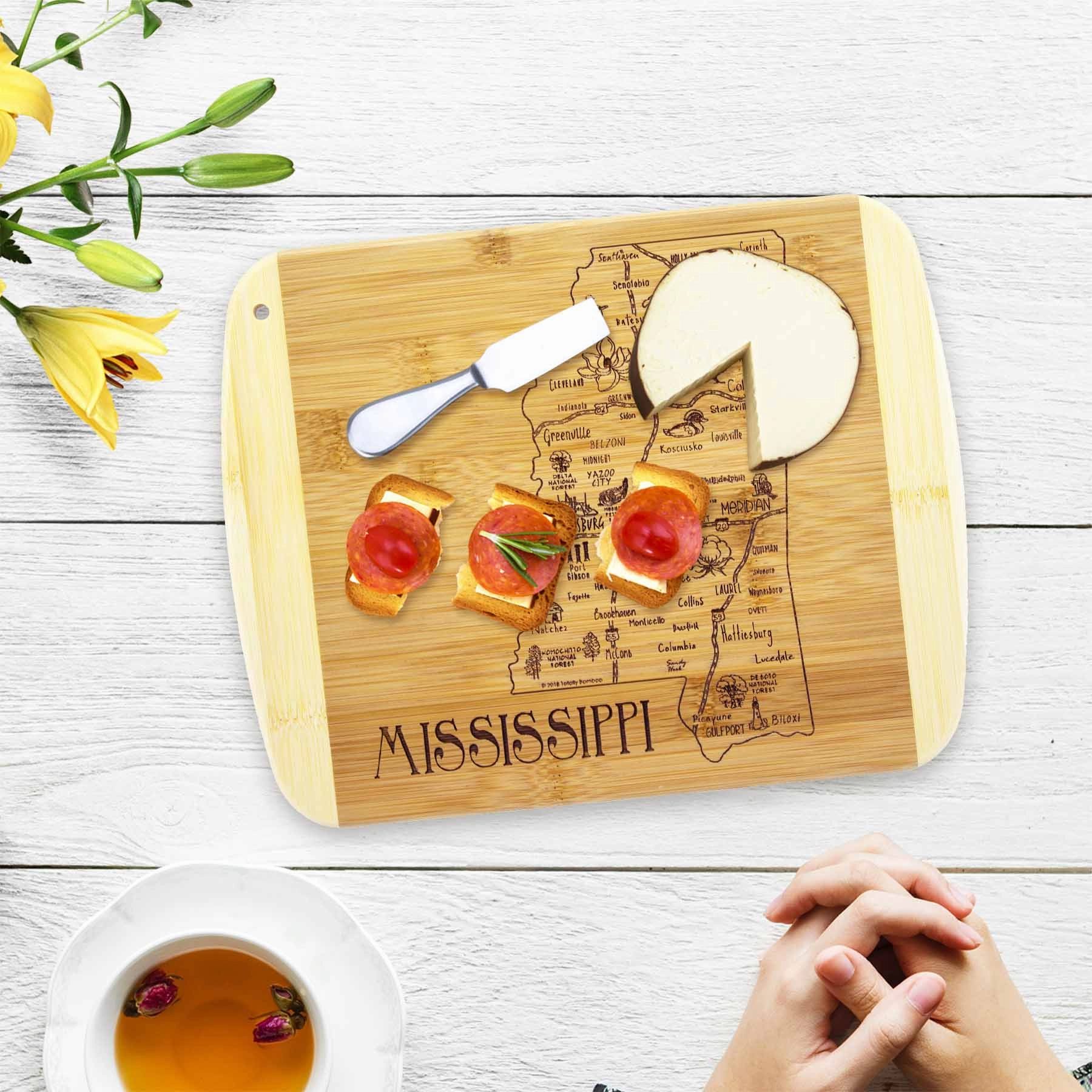 A Slice of Life Mississippi Cutting Board, 11" x 8-3/4"