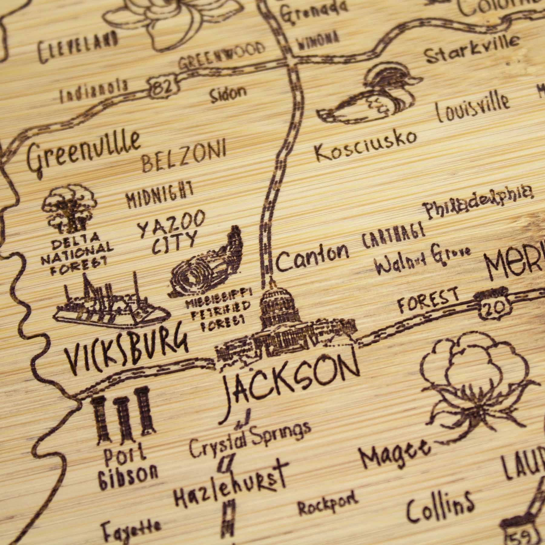 A Slice of Life Mississippi Cutting Board, 11" x 8-3/4"