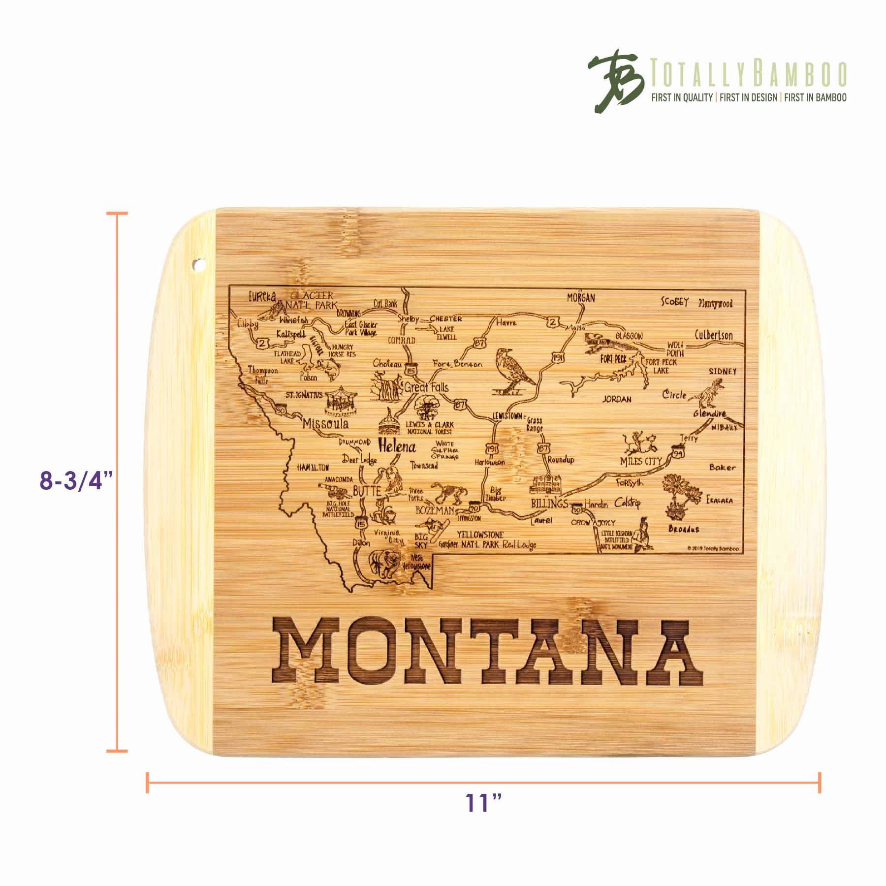 A Slice of Life Montana Cutting Board, 11" x 8-3/4"
