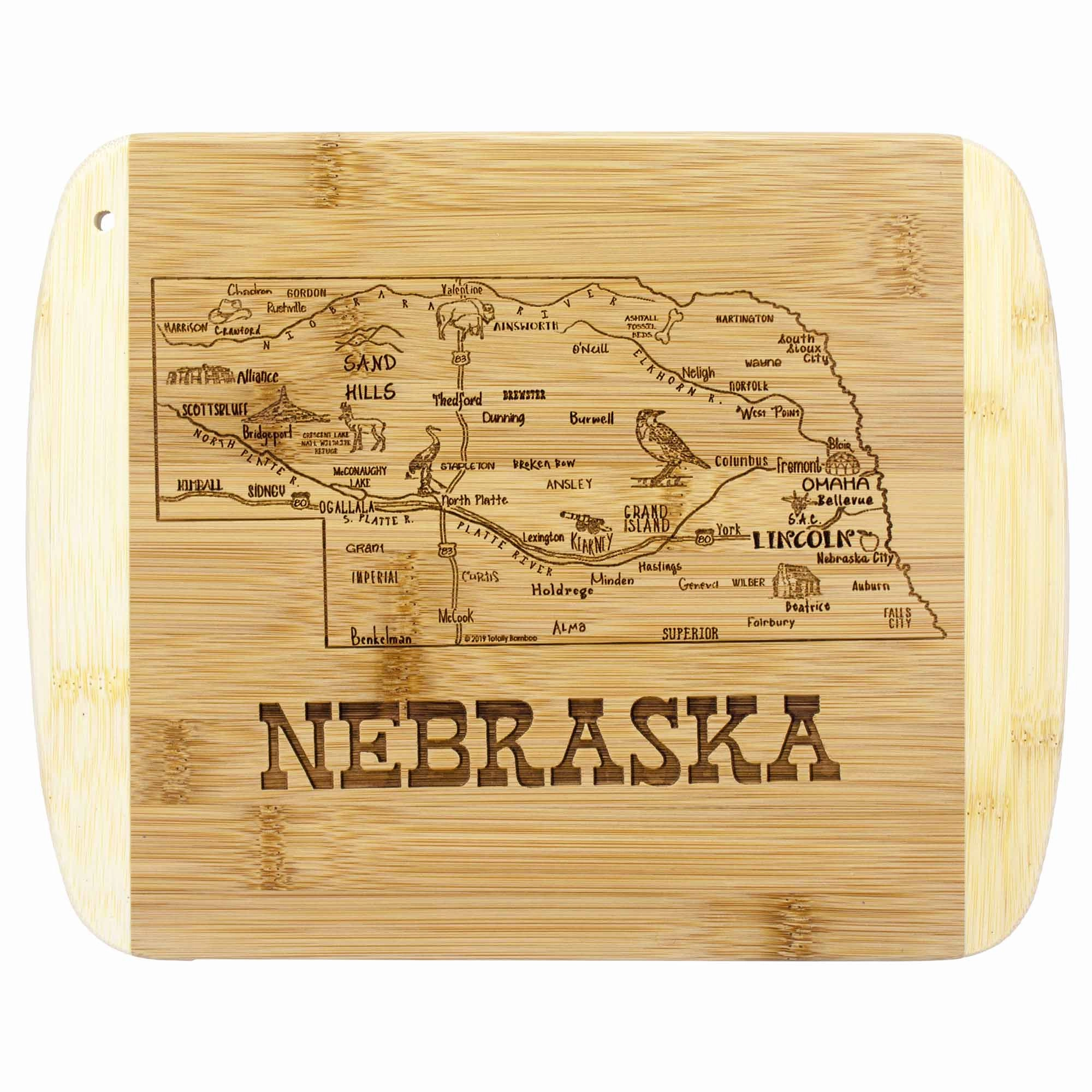 A Slice of Life Nebraska Cutting Board, 11" x 8-3/4" cutting board,chopping board,kitchen tools