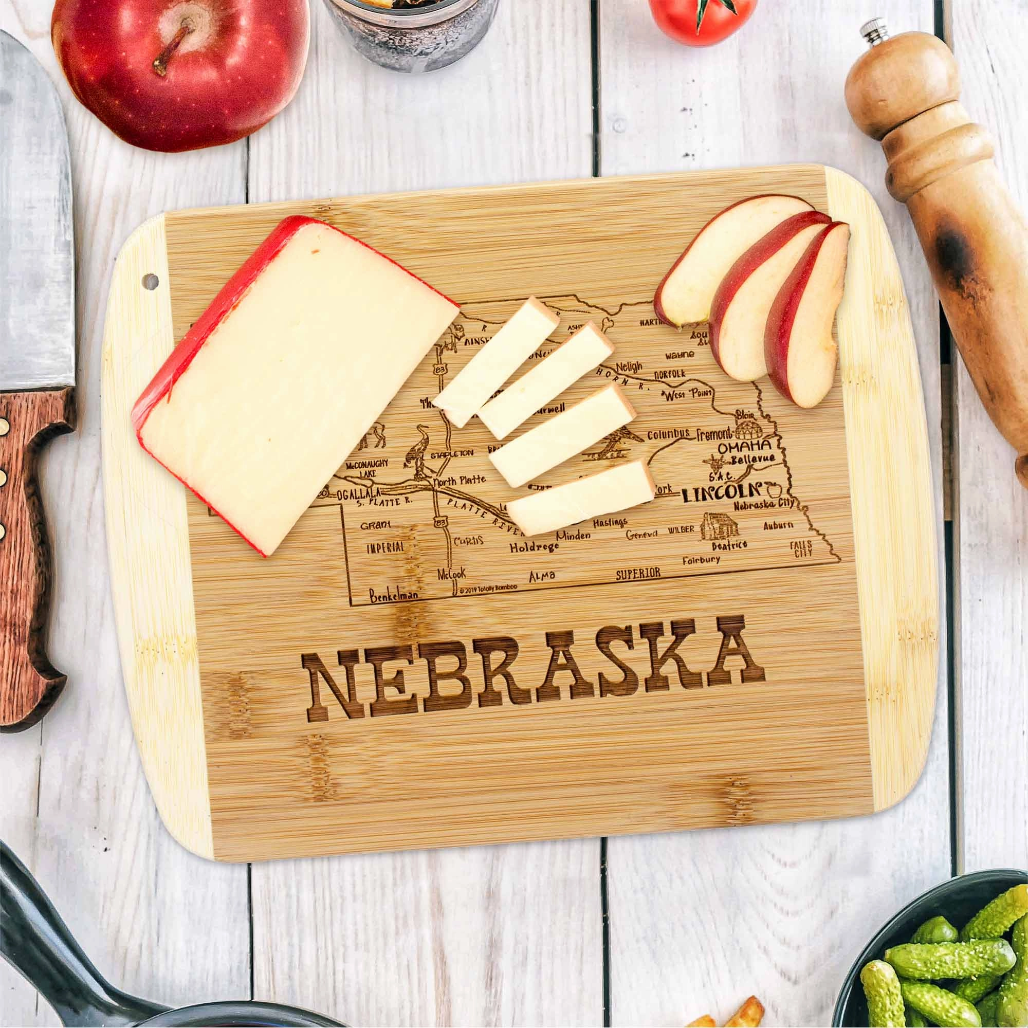 A Slice of Life Nebraska Cutting Board, 11" x 8-3/4"