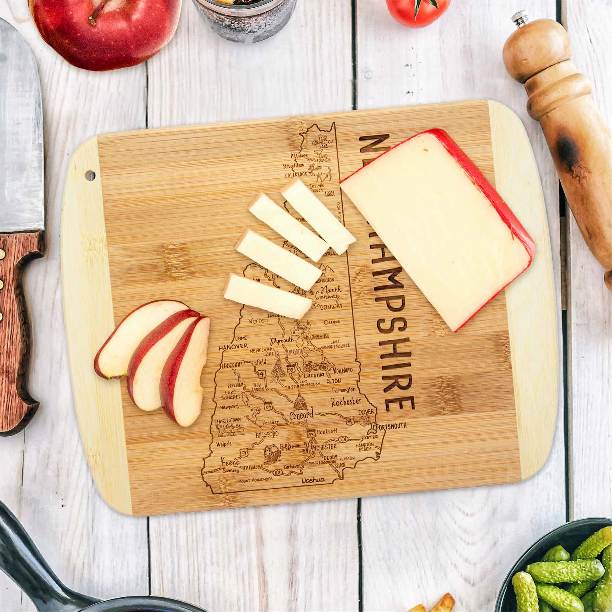 A Slice of Life New Hampshire Cutting Board, 11" x 8-3/4"