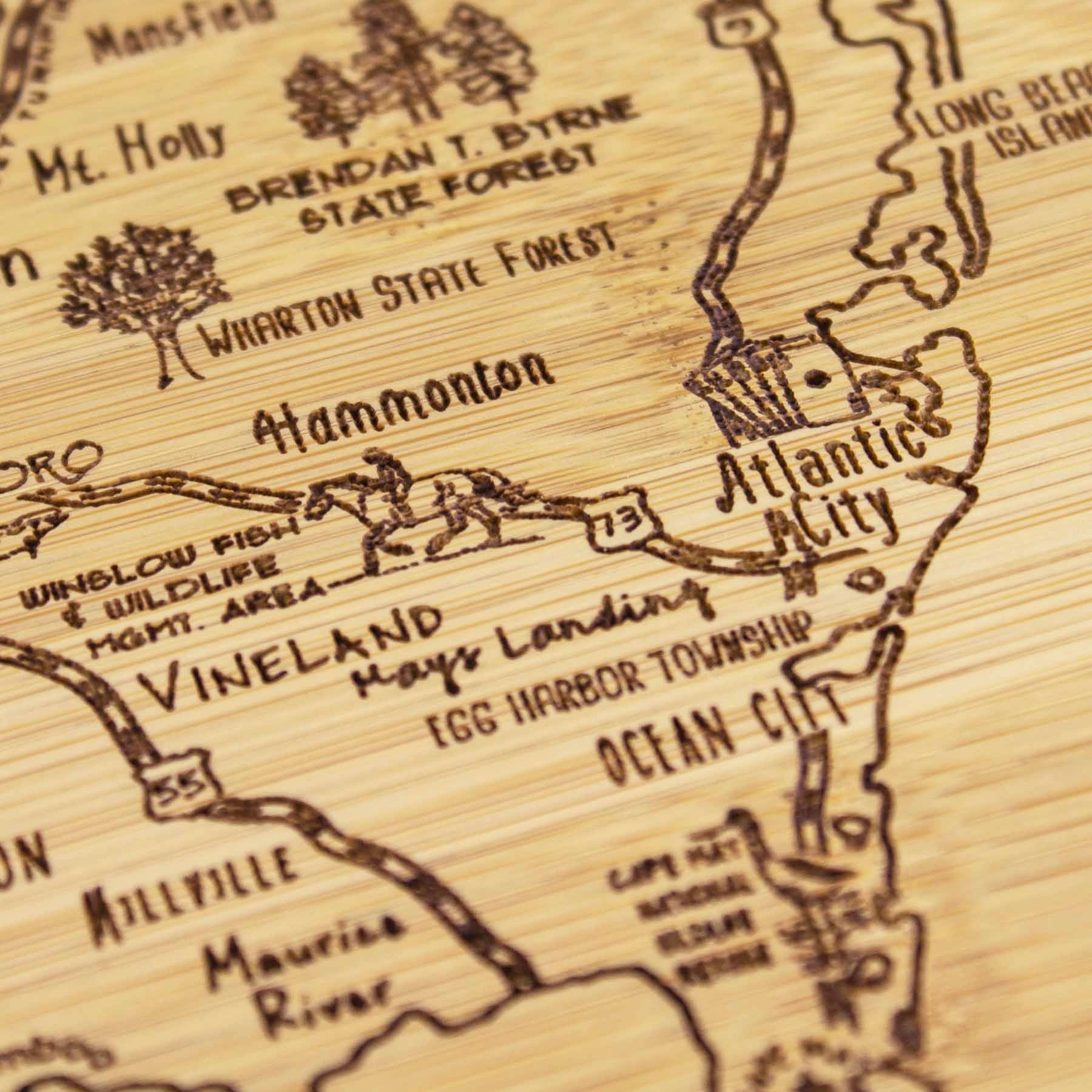 A Slice of Life New Jersey Cutting Board, 11" x 8-3/4"