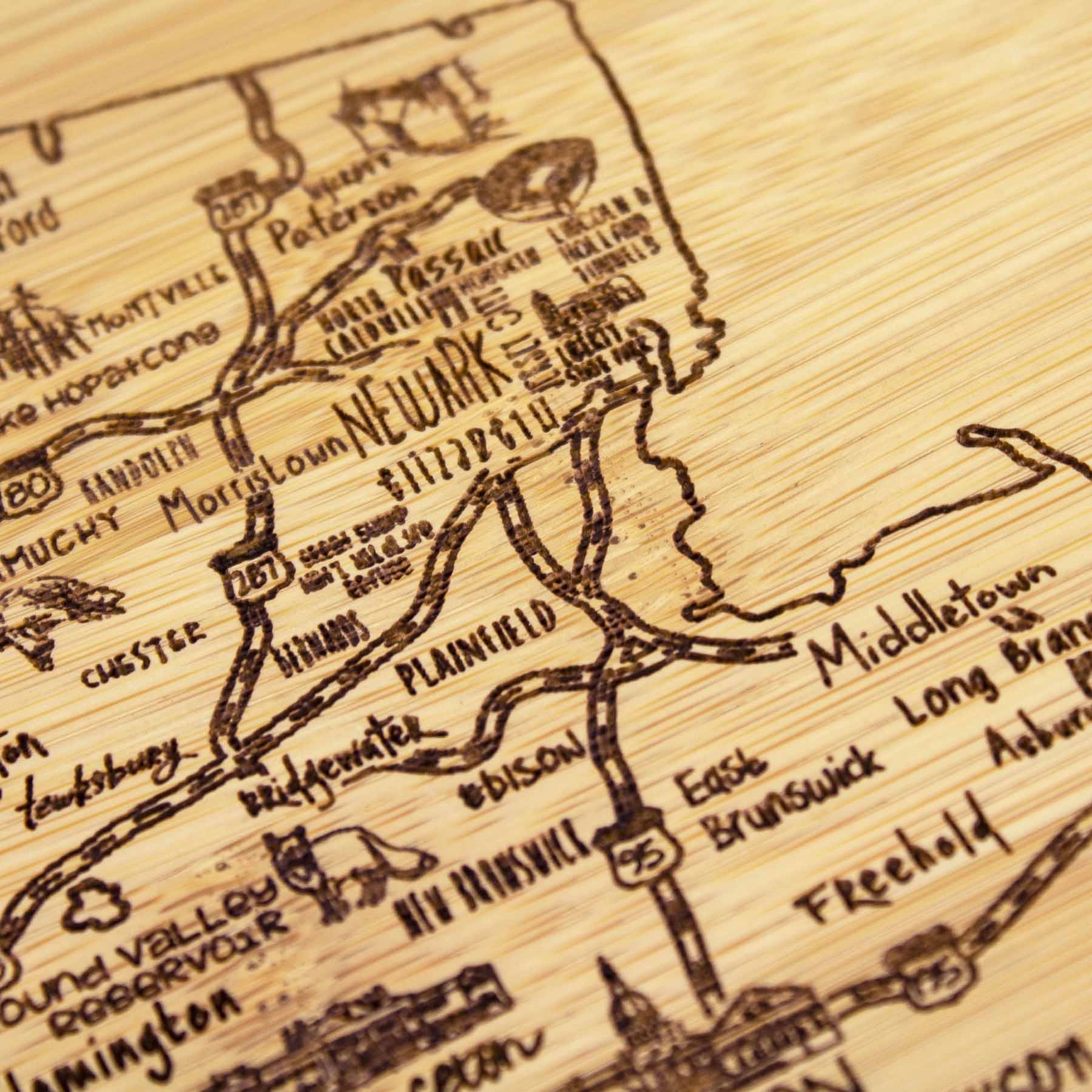 A Slice of Life New Jersey Cutting Board, 11" x 8-3/4"