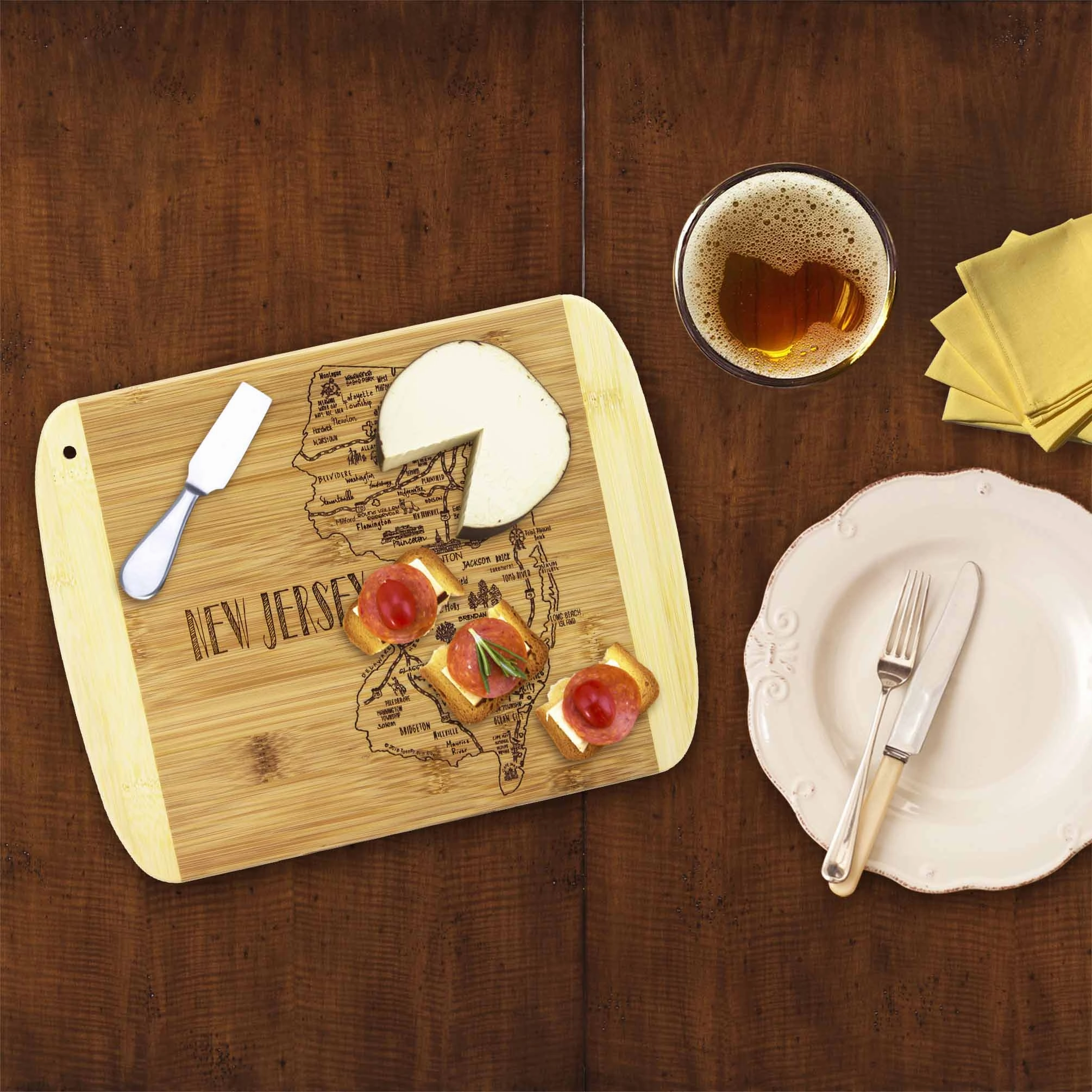 A Slice of Life New Jersey Cutting Board, 11" x 8-3/4"