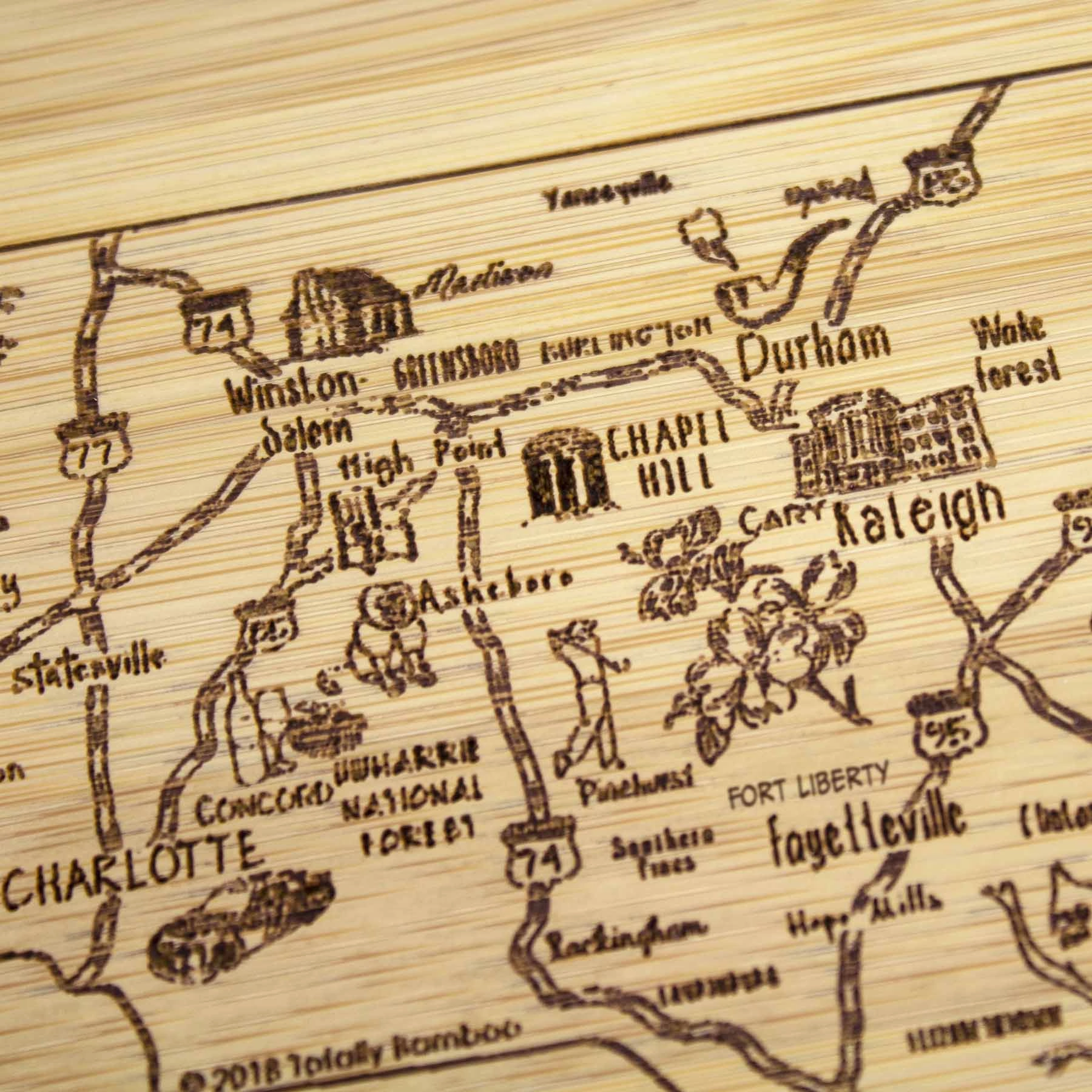 A Slice of Life North Carolina Cutting Board, 11" x 8-3/4"