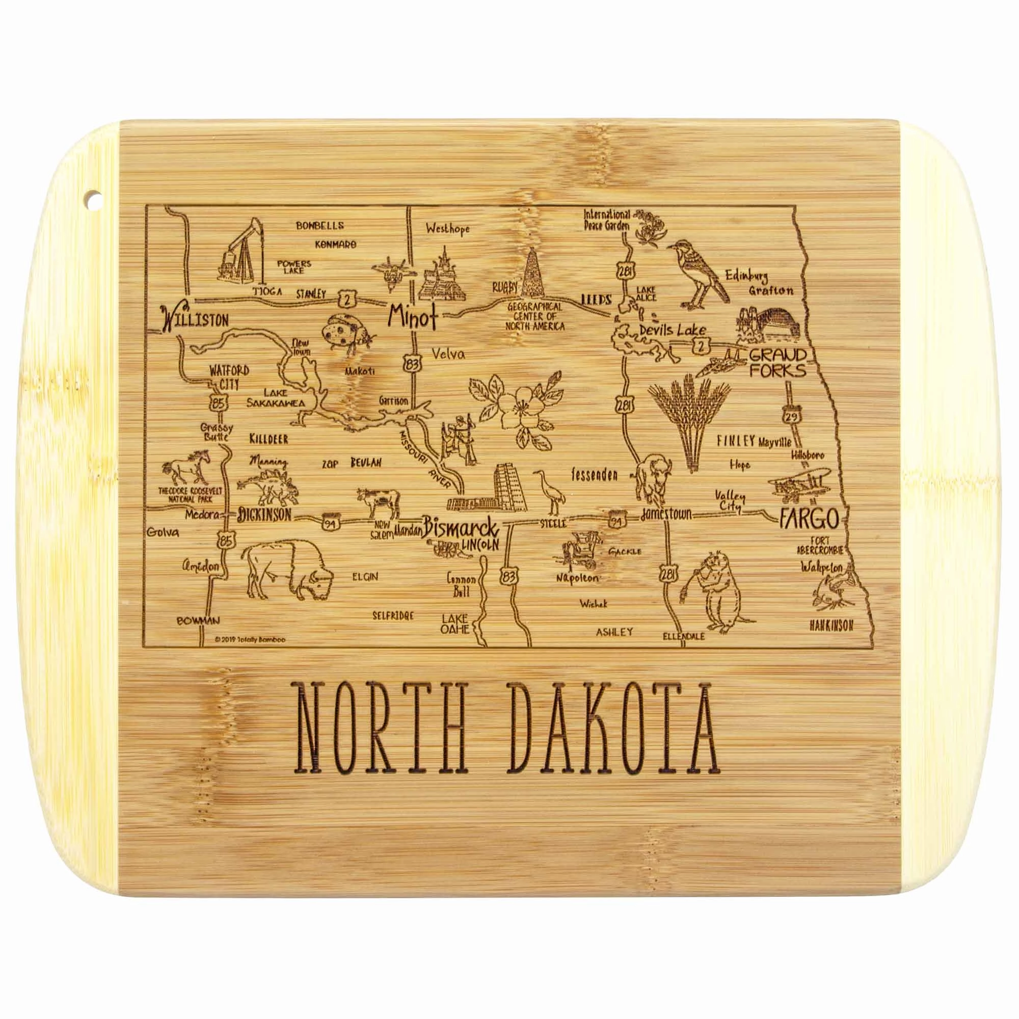 A Slice of Life North Dakota Cutting Board, 11" x 8-3/4" cutting board,chopping board,kitchen tools