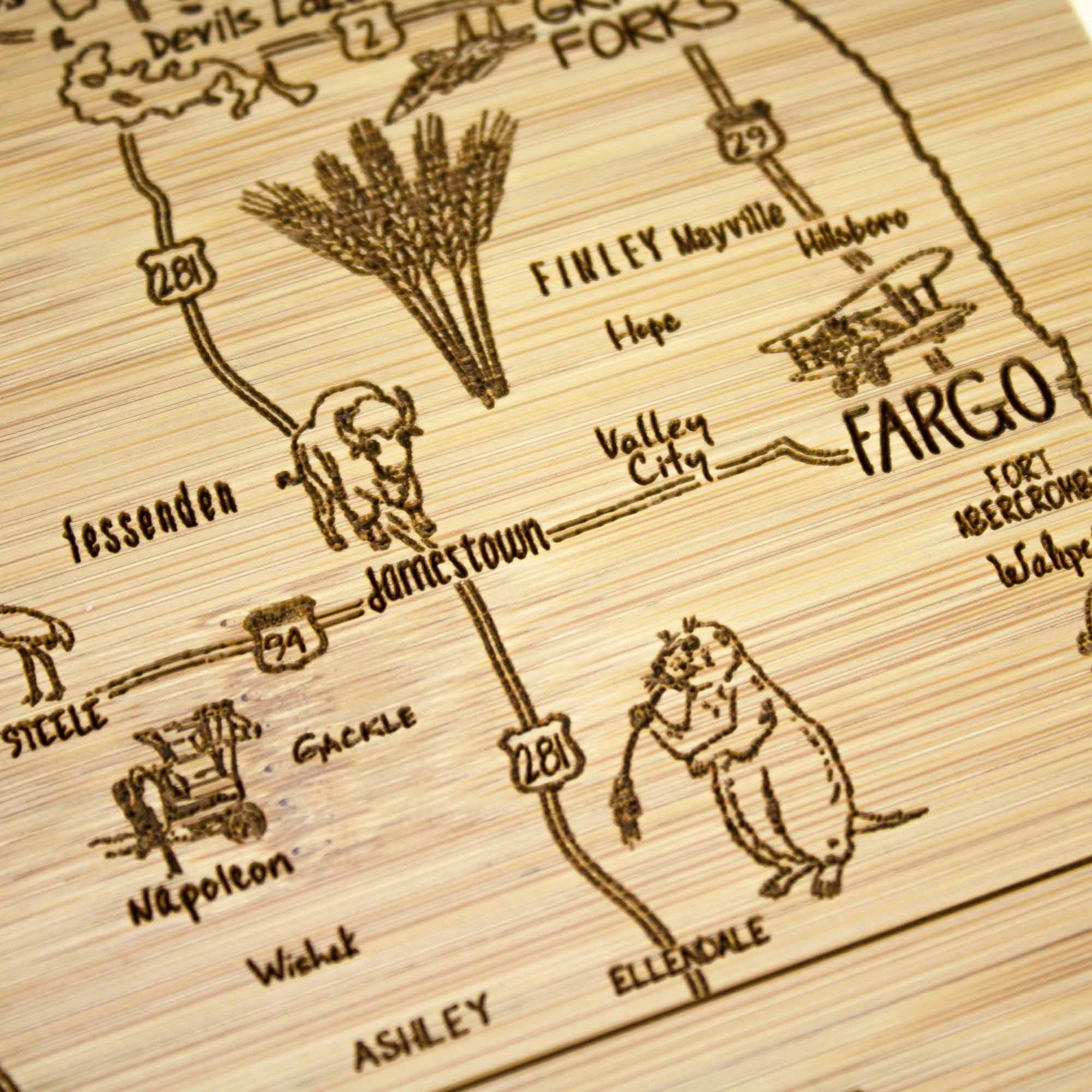 A Slice of Life North Dakota Cutting Board, 11" x 8-3/4"