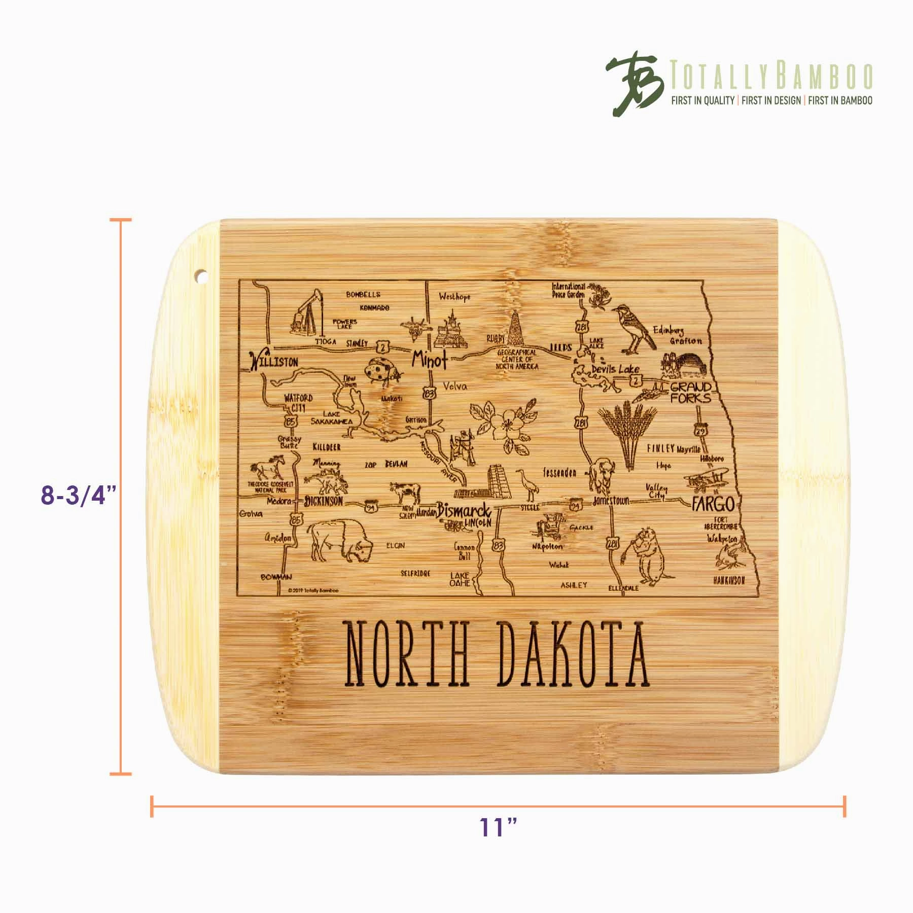A Slice of Life North Dakota Cutting Board, 11" x 8-3/4"