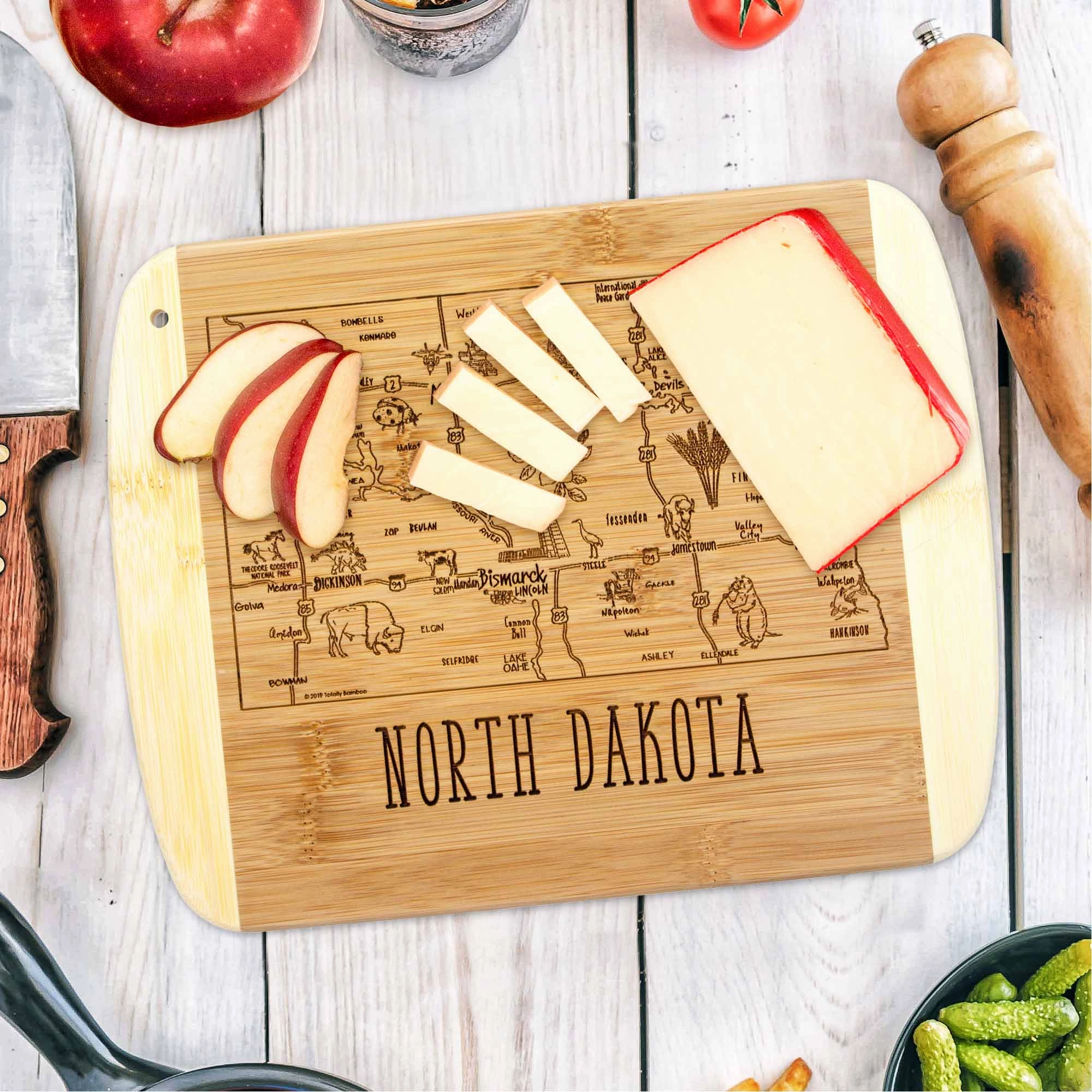 A Slice of Life North Dakota Cutting Board, 11" x 8-3/4"