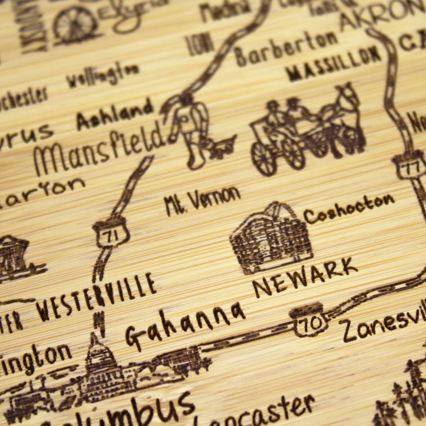 A Slice of Life Ohio Cutting Board, 11" x 8-3/4"