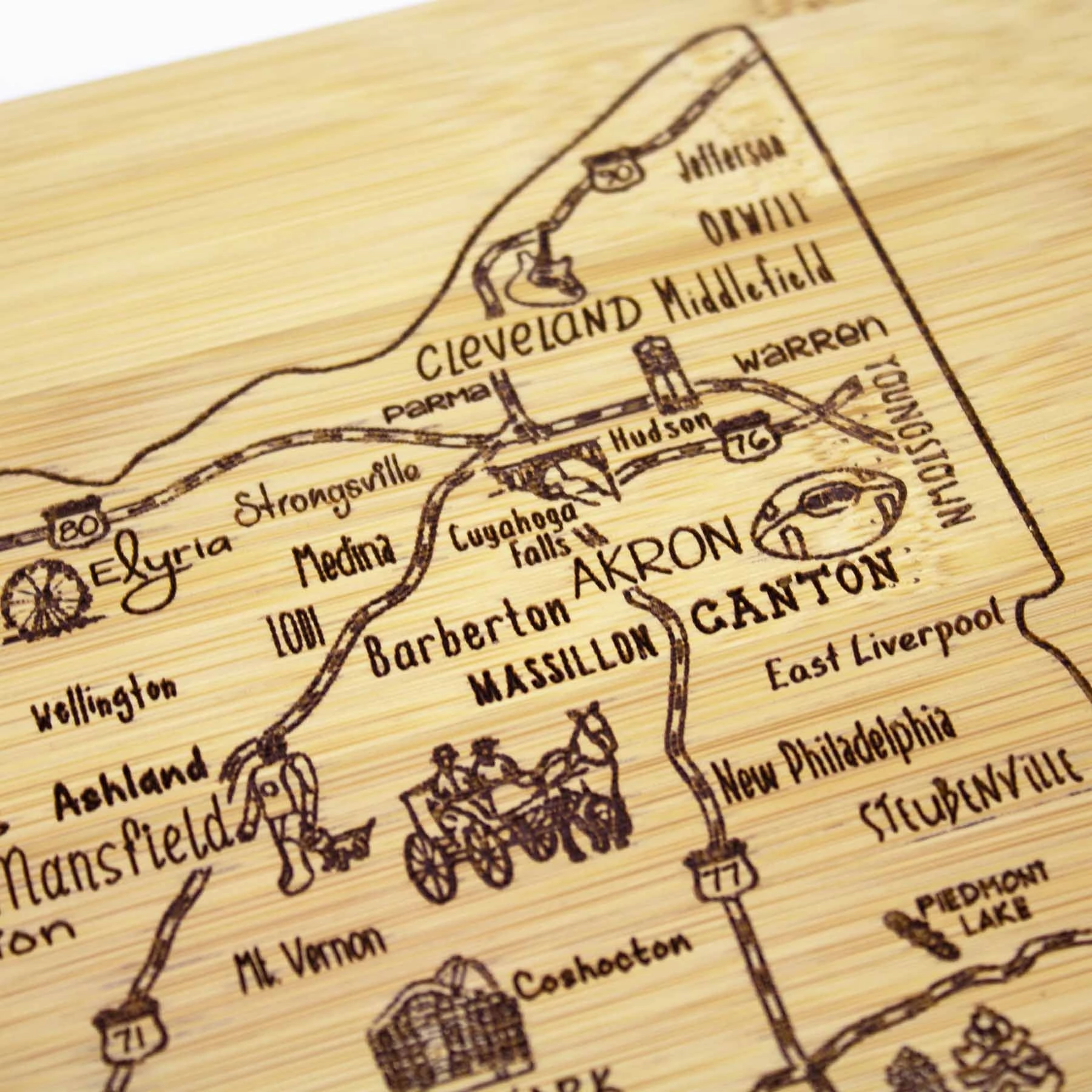 A Slice of Life Ohio Cutting Board, 11" x 8-3/4"