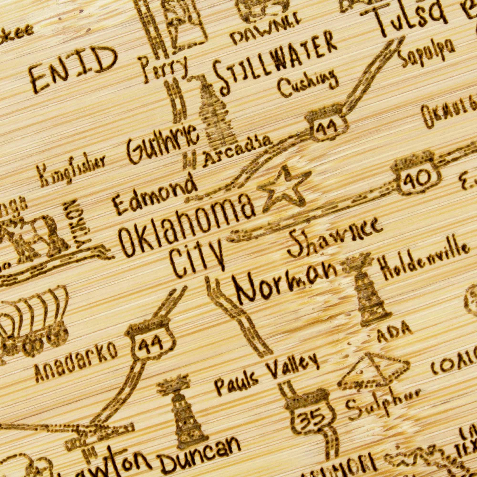 A Slice of Life Oklahoma Cutting Board, 11" x 8-3/4"