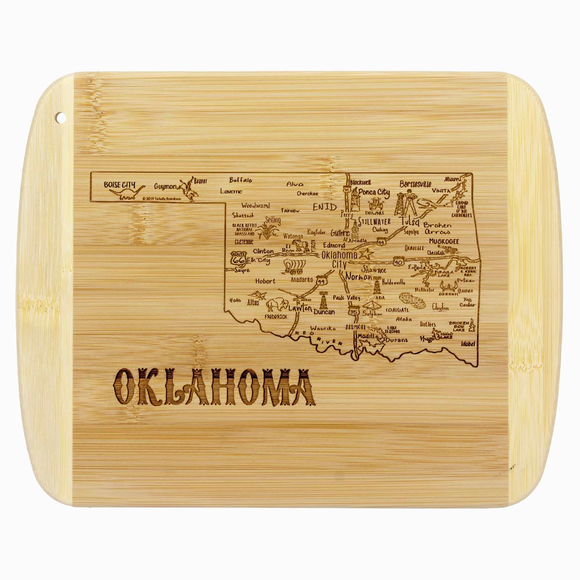 A Slice of Life Oklahoma Cutting Board, 11" x 8-3/4" cutting board,chopping board,kitchen tools