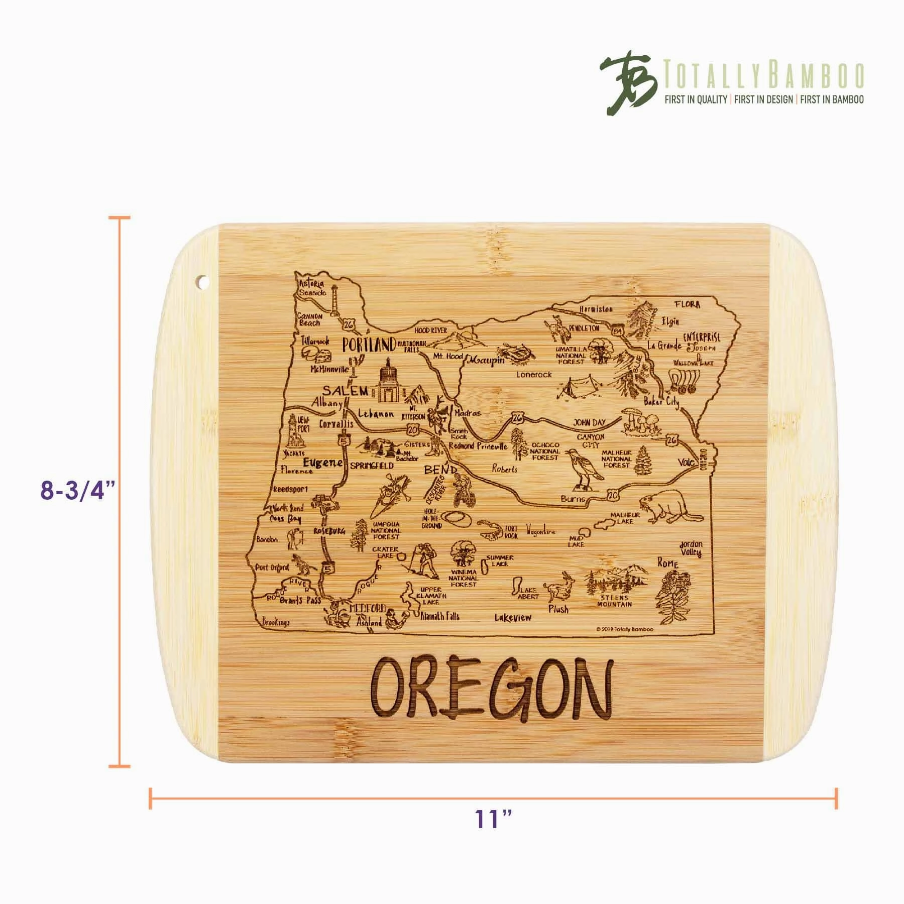 A Slice of Life Oregon Cutting Board, 11" x 8-3/4"