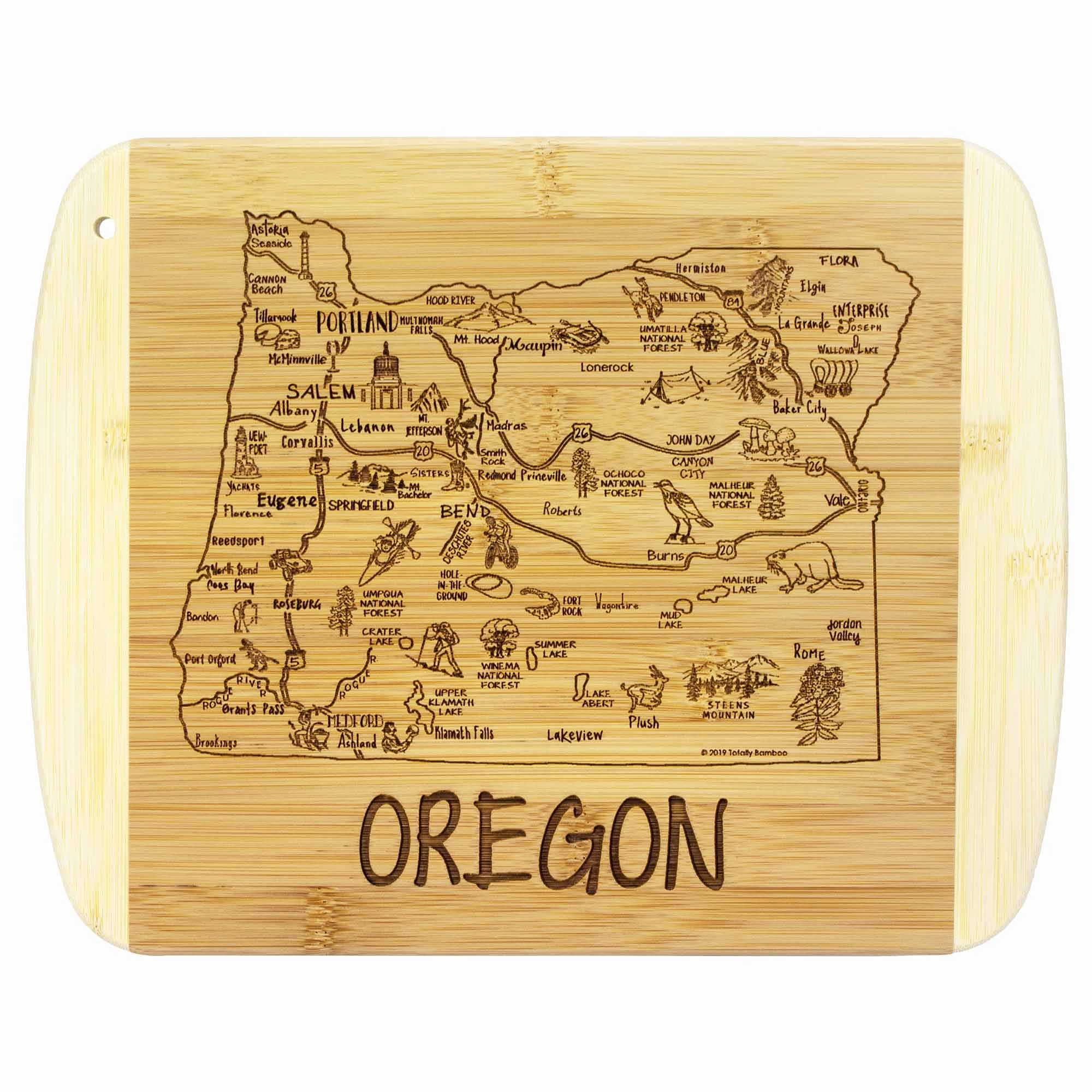 A Slice of Life Oregon Cutting Board, 11" x 8-3/4" cutting board,chopping board,kitchen tools