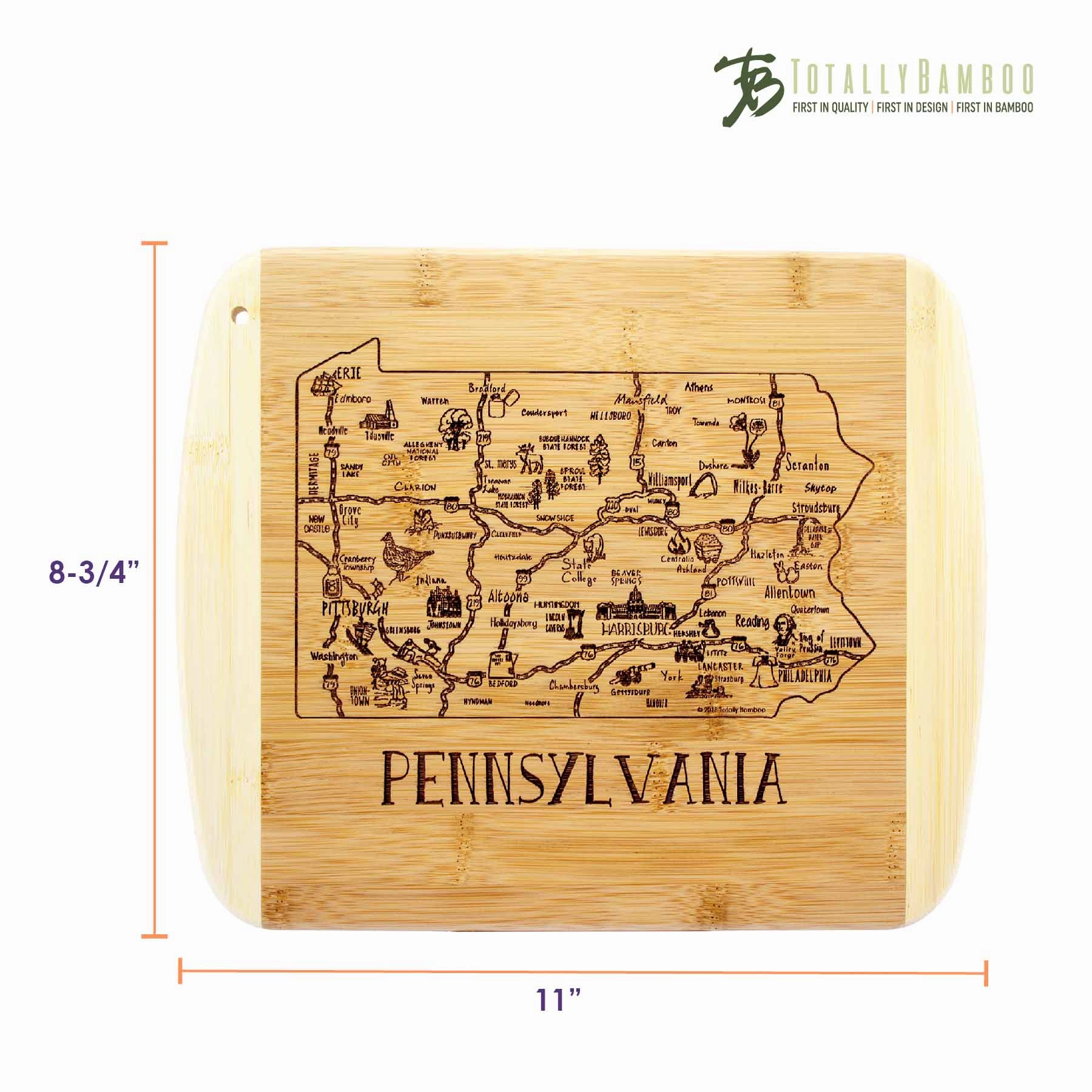 A Slice of Life Pennsylvania Cutting Board, 11" x 8-3/4"