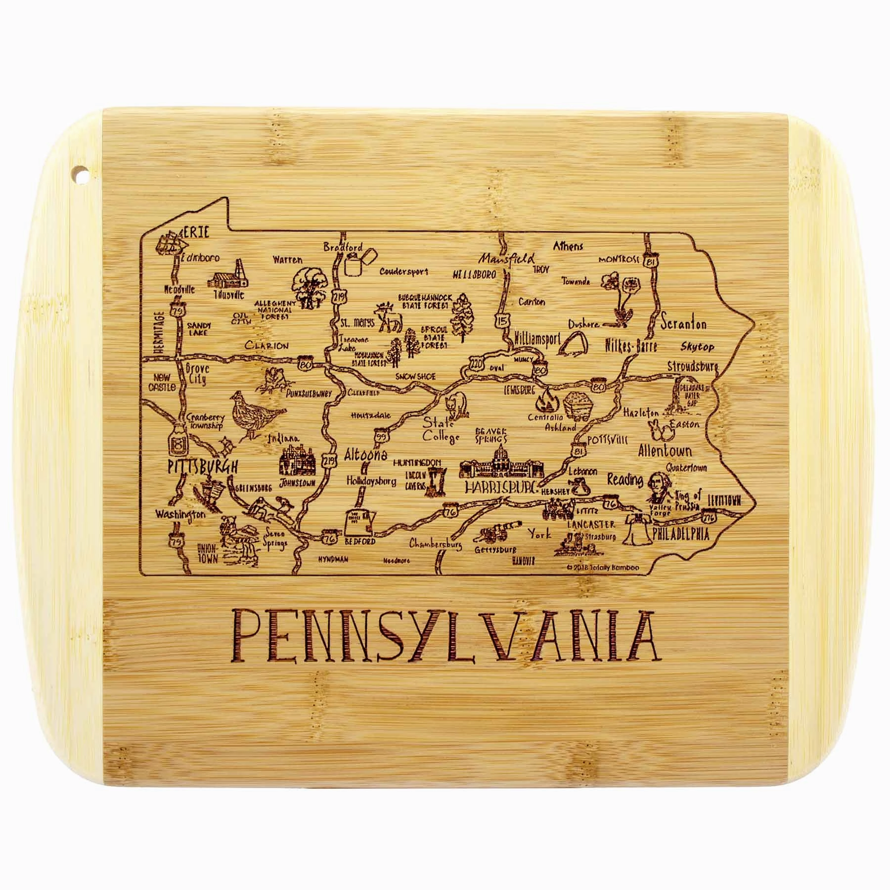 A Slice of Life Pennsylvania Cutting Board, 11" x 8-3/4" cutting board,chopping board,kitchen tools