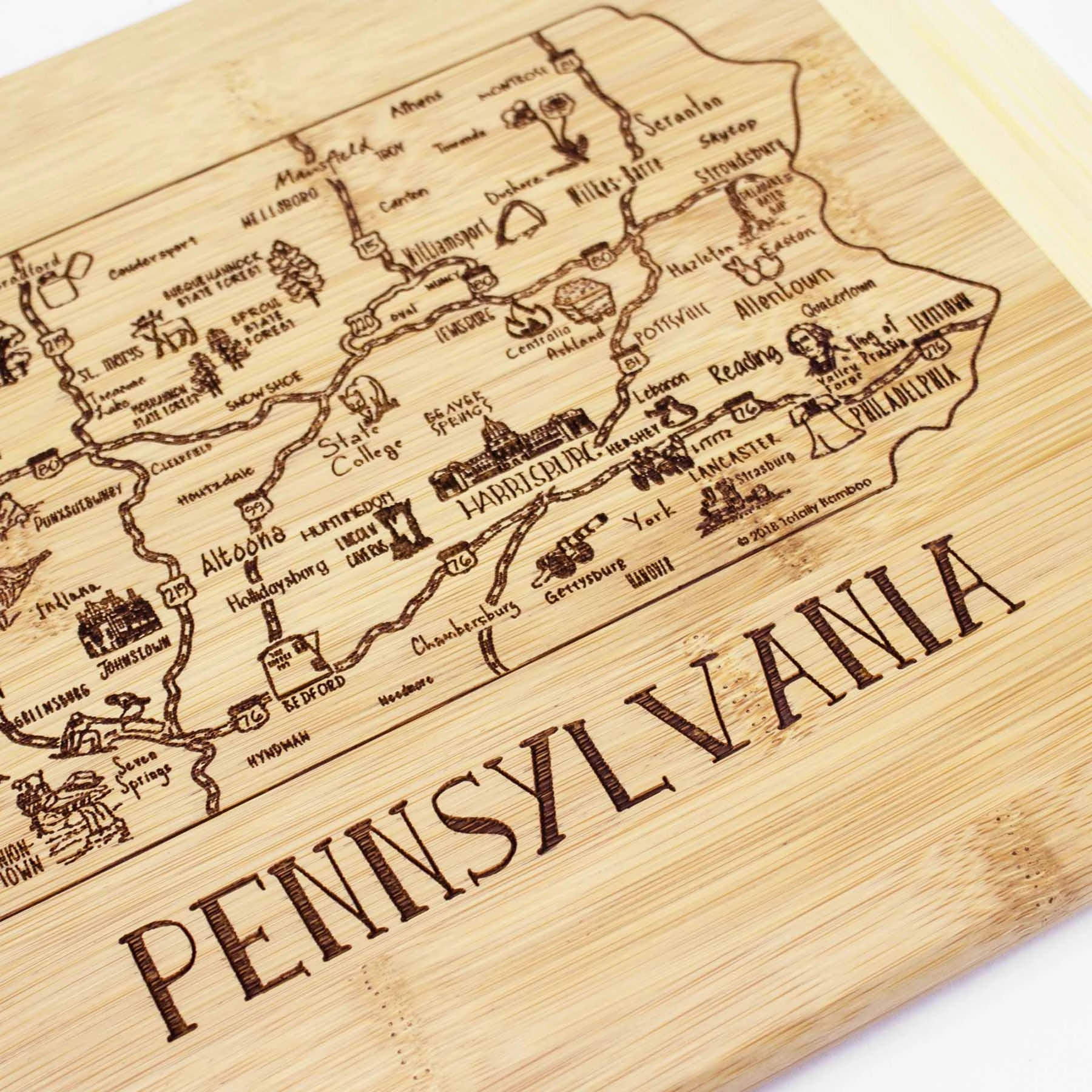 A Slice of Life Pennsylvania Cutting Board, 11" x 8-3/4"