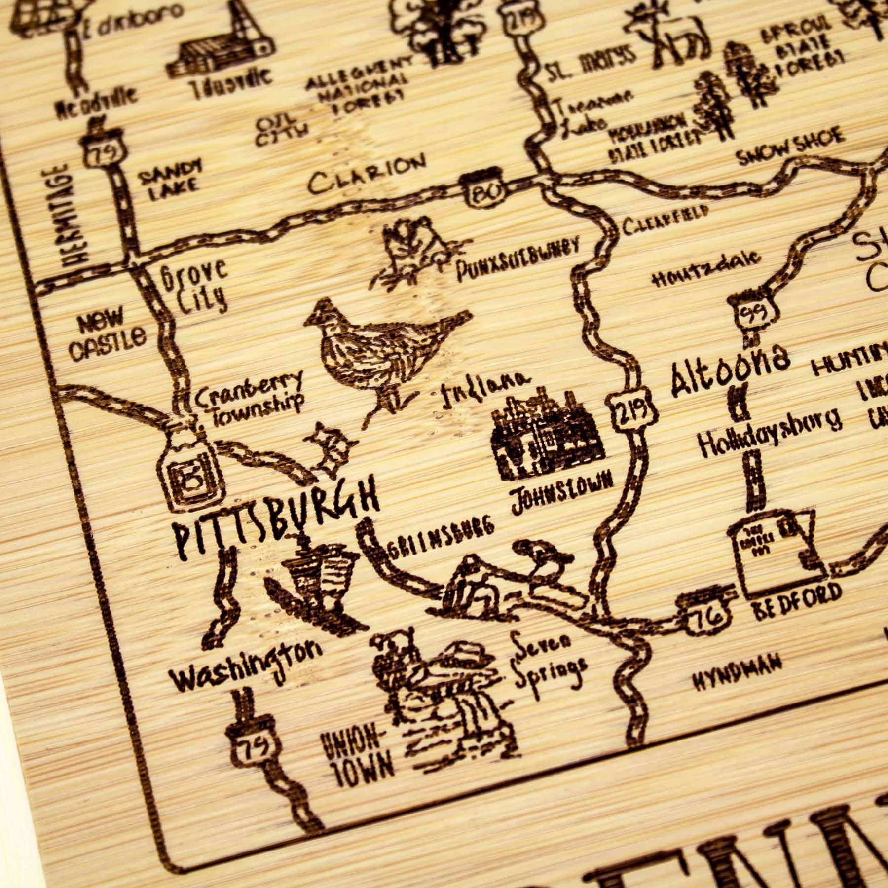 A Slice of Life Pennsylvania Cutting Board, 11" x 8-3/4"