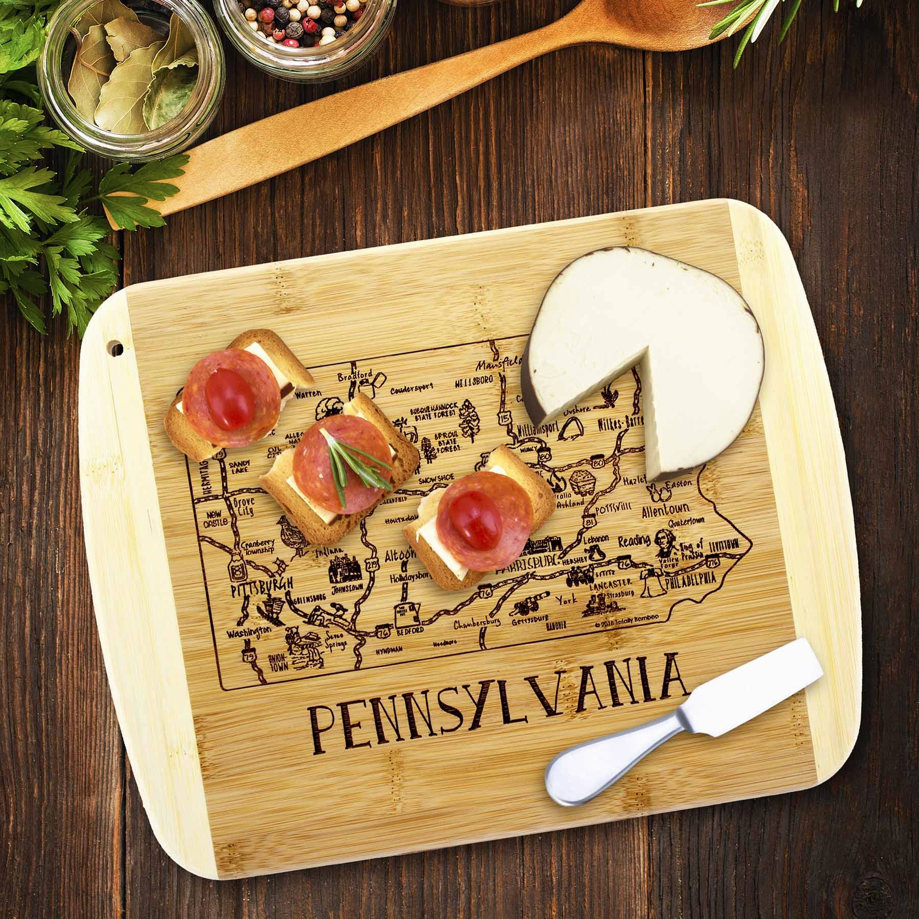 A Slice of Life Pennsylvania Cutting Board, 11" x 8-3/4"