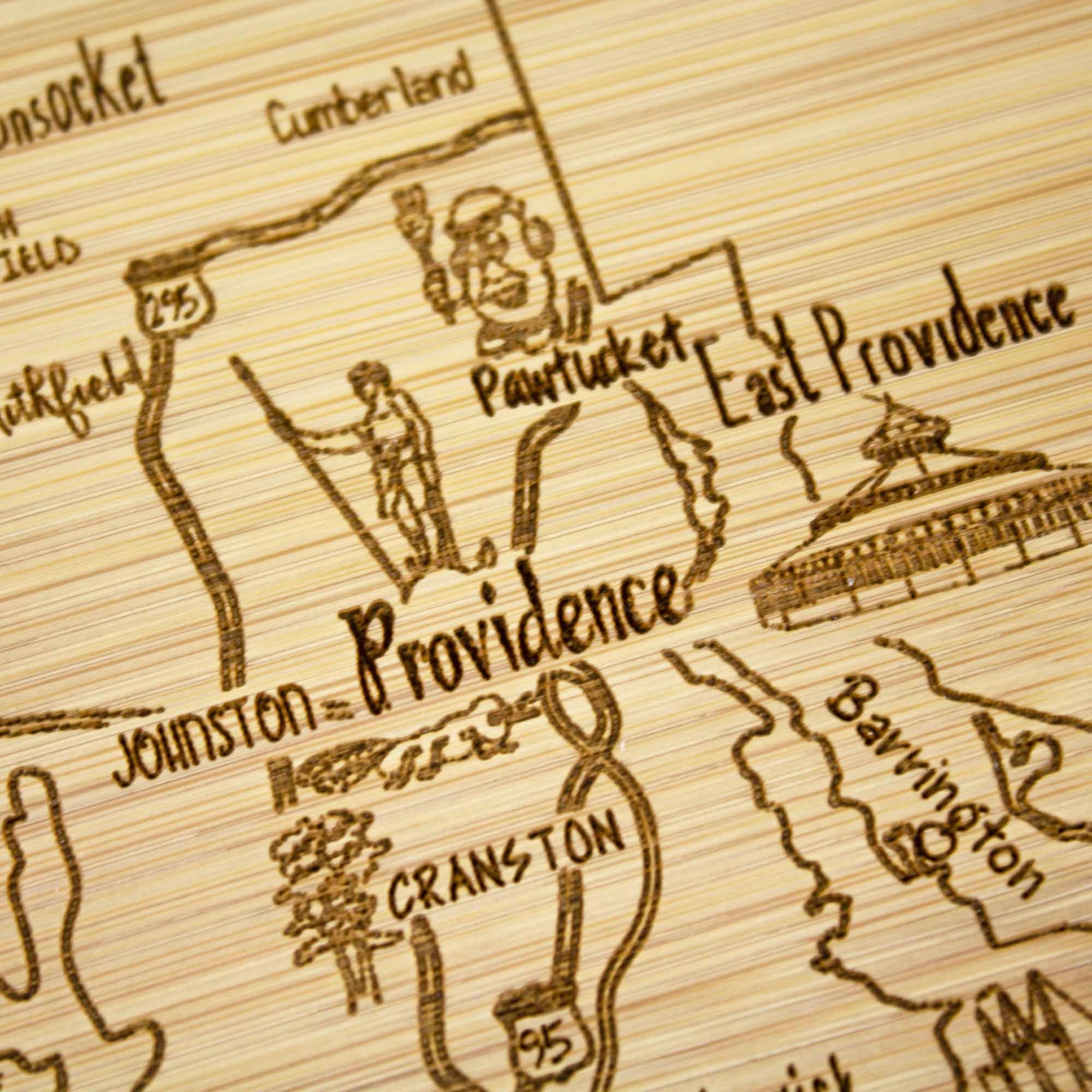 A Slice of Life Rhode Island Cutting Board, 11" x 8-3/4"