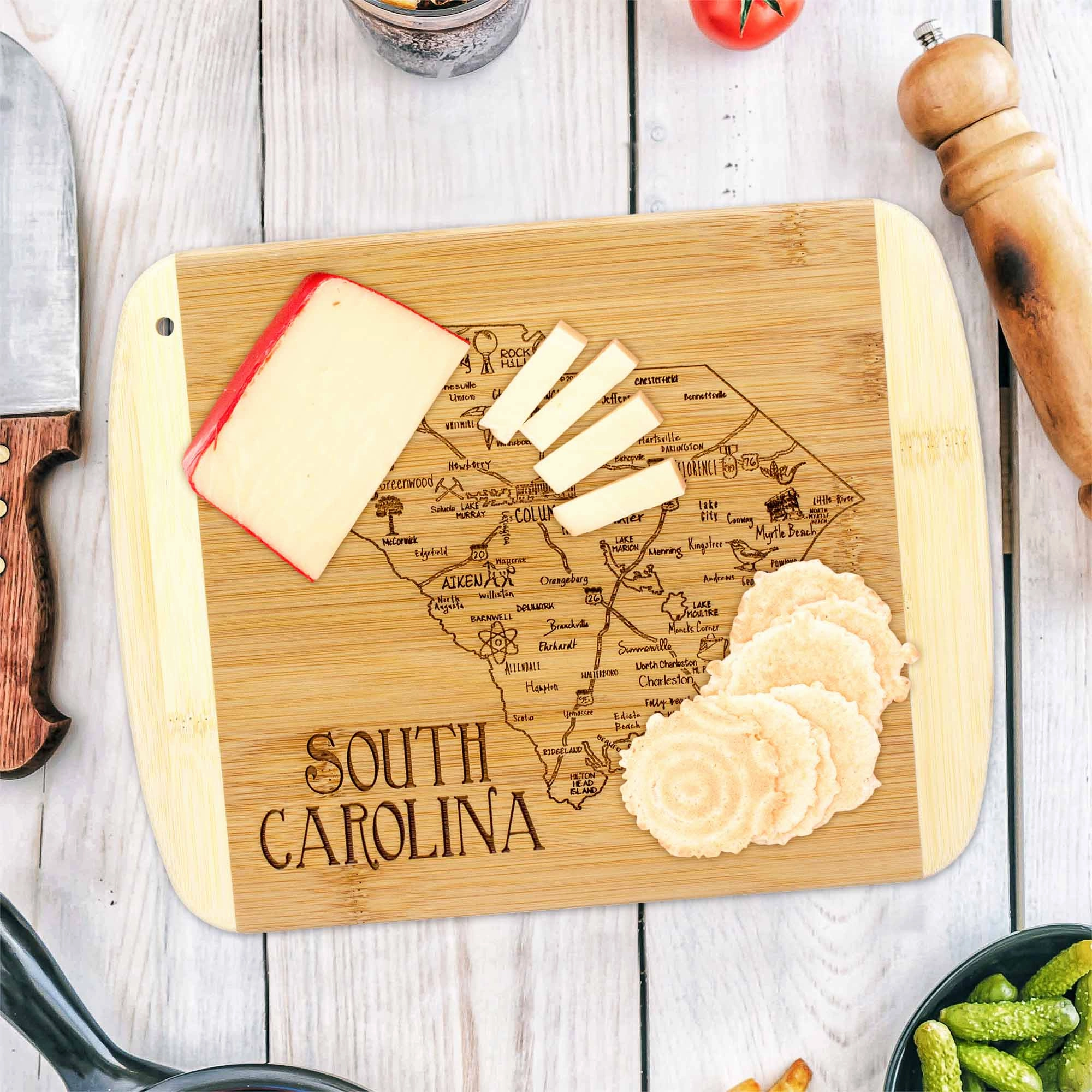A Slice of Life South Carolina Cutting Board, 11" x 8-3/4"