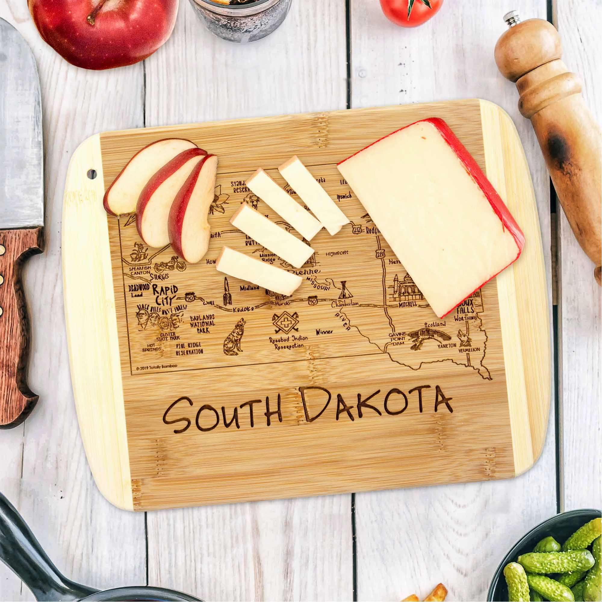 A Slice of Life South Dakota Cutting Board, 11" x 8-3/4"