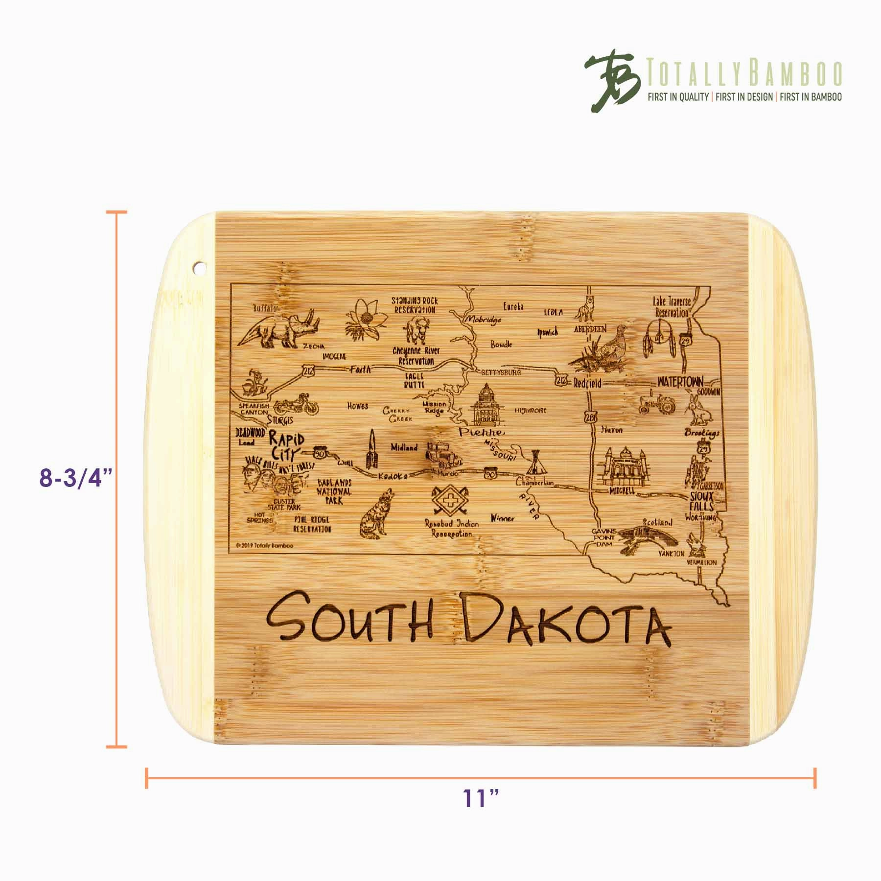 A Slice of Life South Dakota Cutting Board, 11" x 8-3/4"
