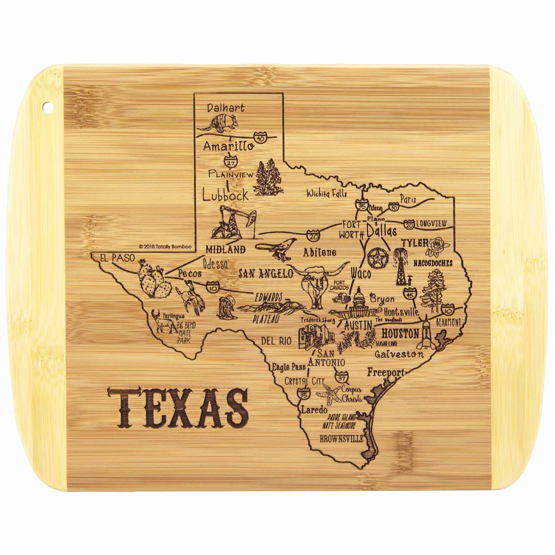 A Slice of Life Texas Cutting Board, 11" x 8-3/4" cutting board,chopping board,kitchen tools