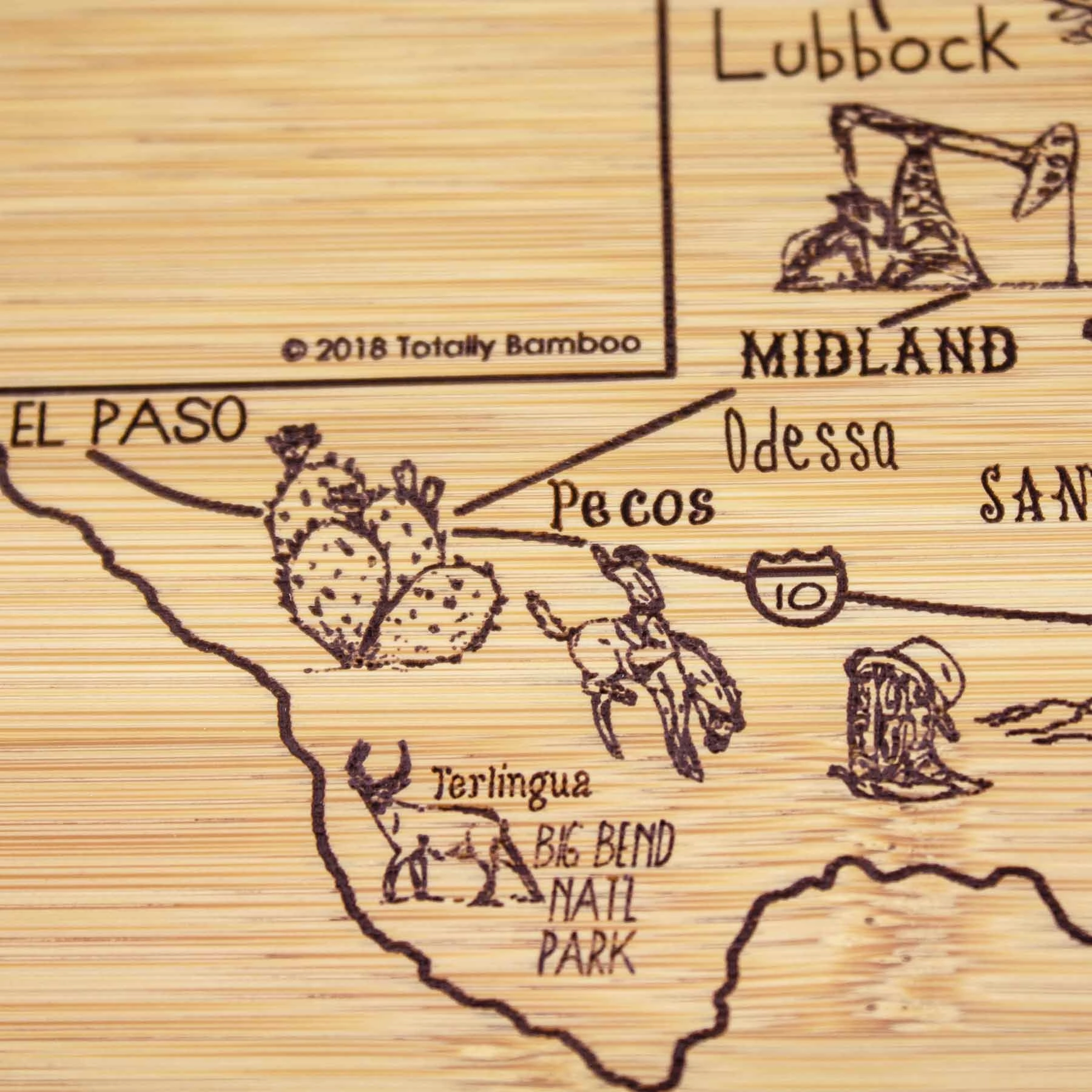A Slice of Life Texas Cutting Board, 11" x 8-3/4"