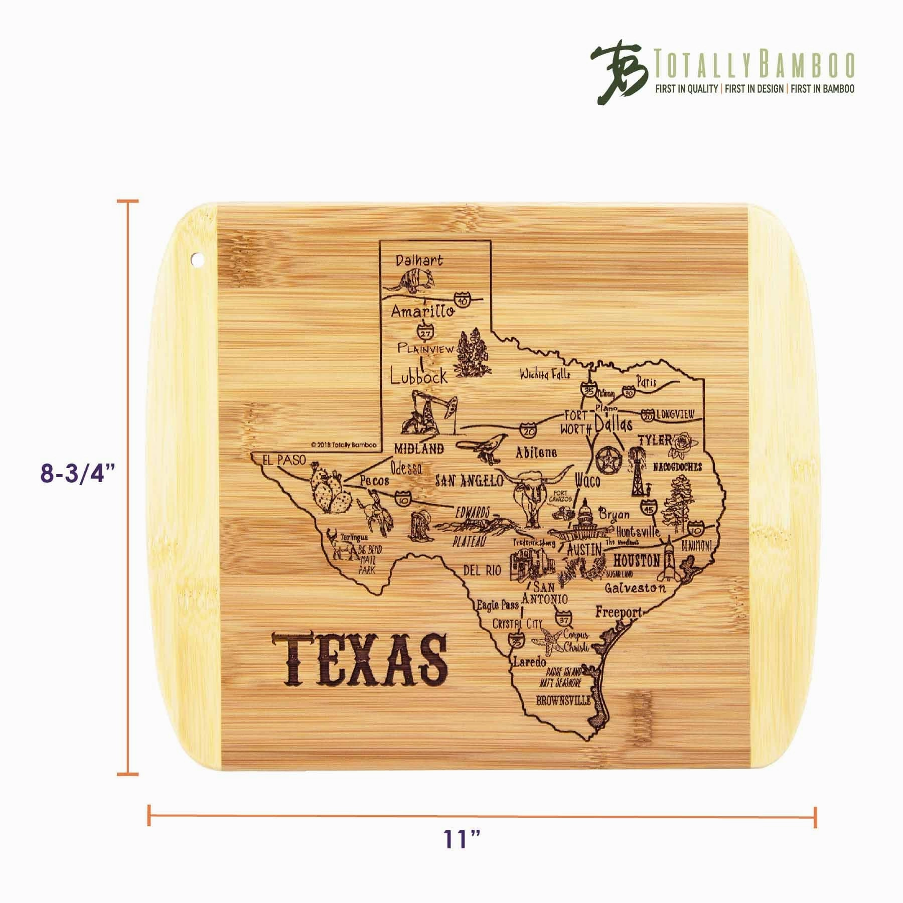 A Slice of Life Texas Cutting Board, 11" x 8-3/4"