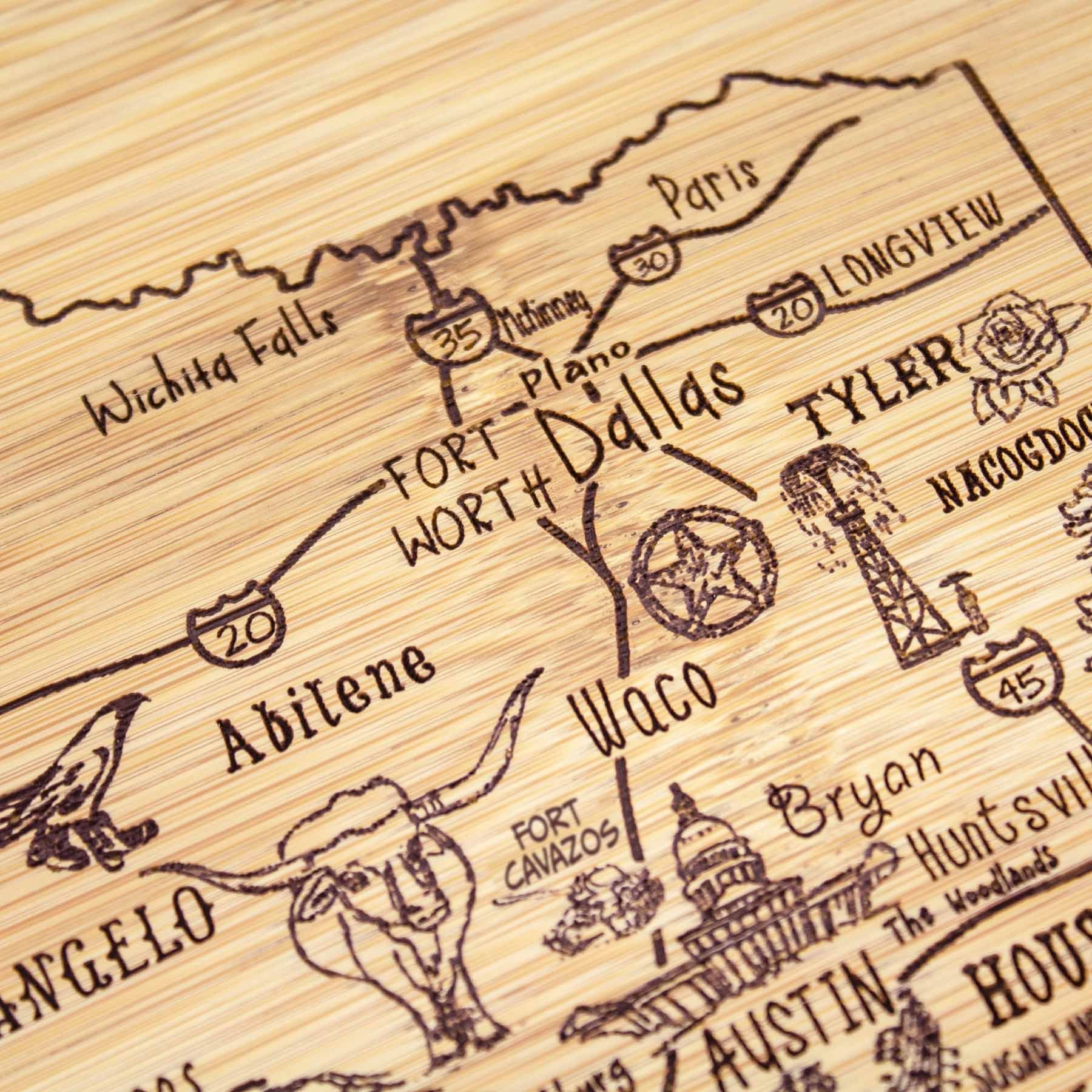 A Slice of Life Texas Cutting Board, 11" x 8-3/4"