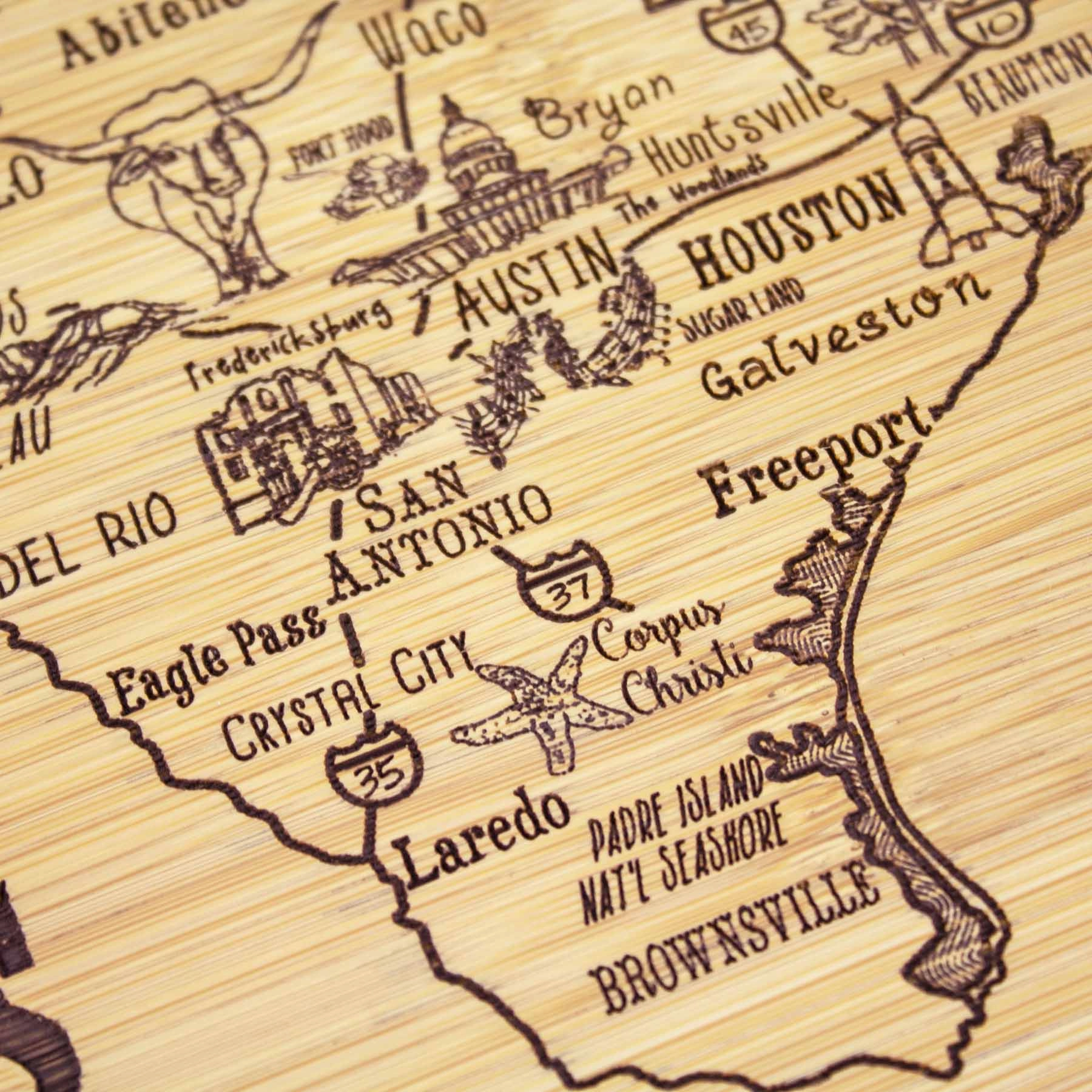 A Slice of Life Texas Cutting Board, 11" x 8-3/4"