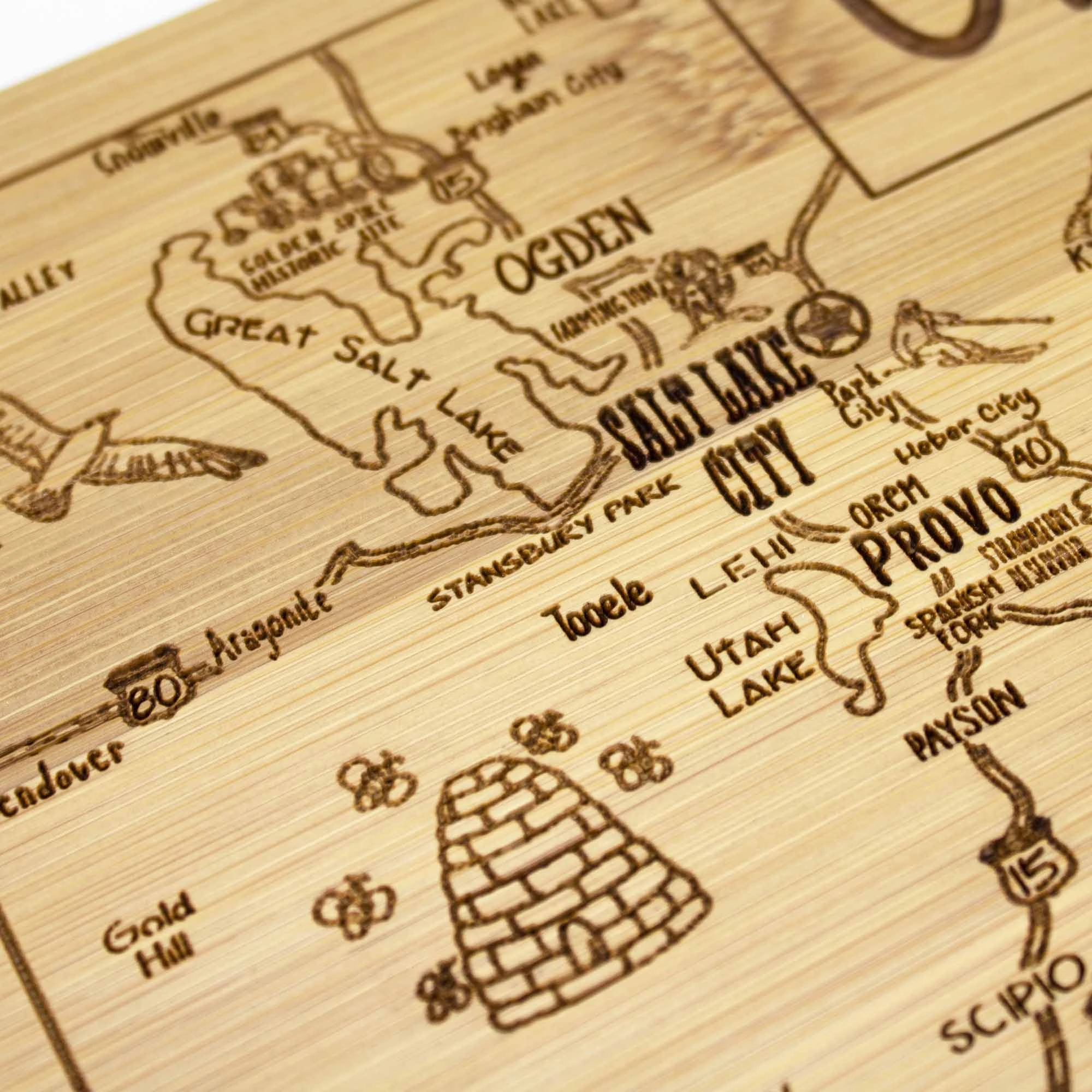 A Slice of Life Utah Cutting Board, 11" x 8-3/4"