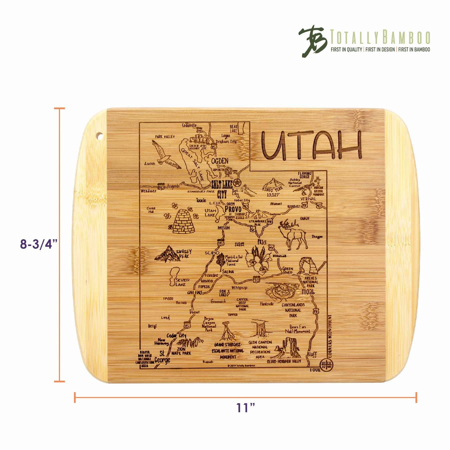 A Slice of Life Utah Cutting Board, 11" x 8-3/4"