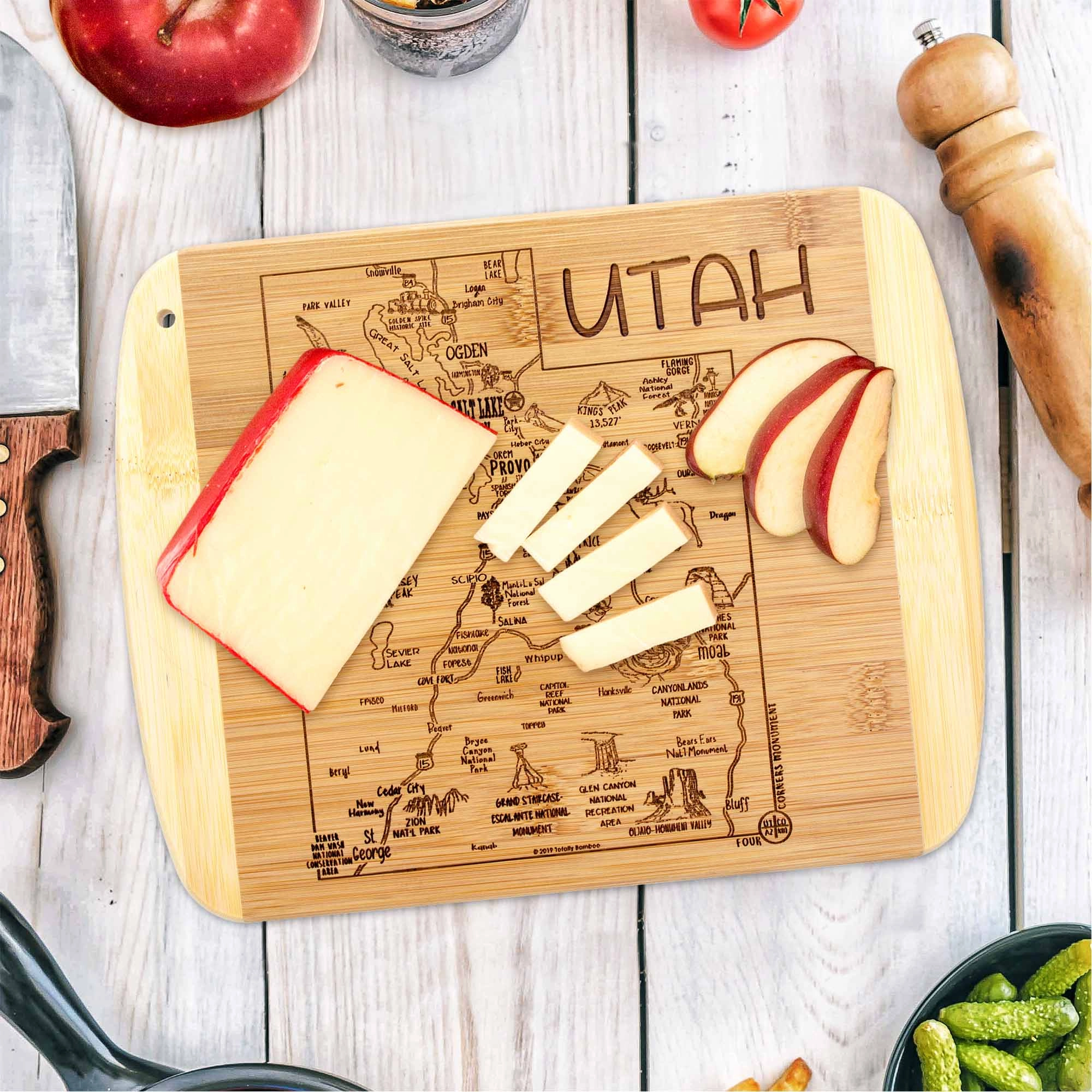 A Slice of Life Utah Cutting Board, 11" x 8-3/4"