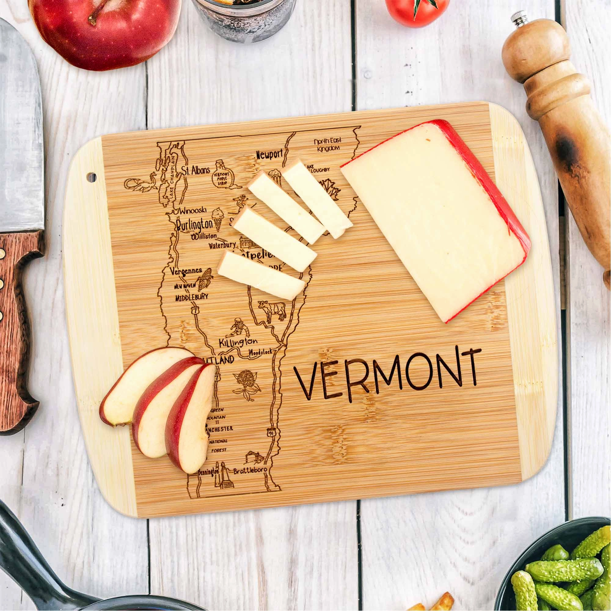 A Slice of Life Vermont Cutting Board, 11" x 8-3/4"