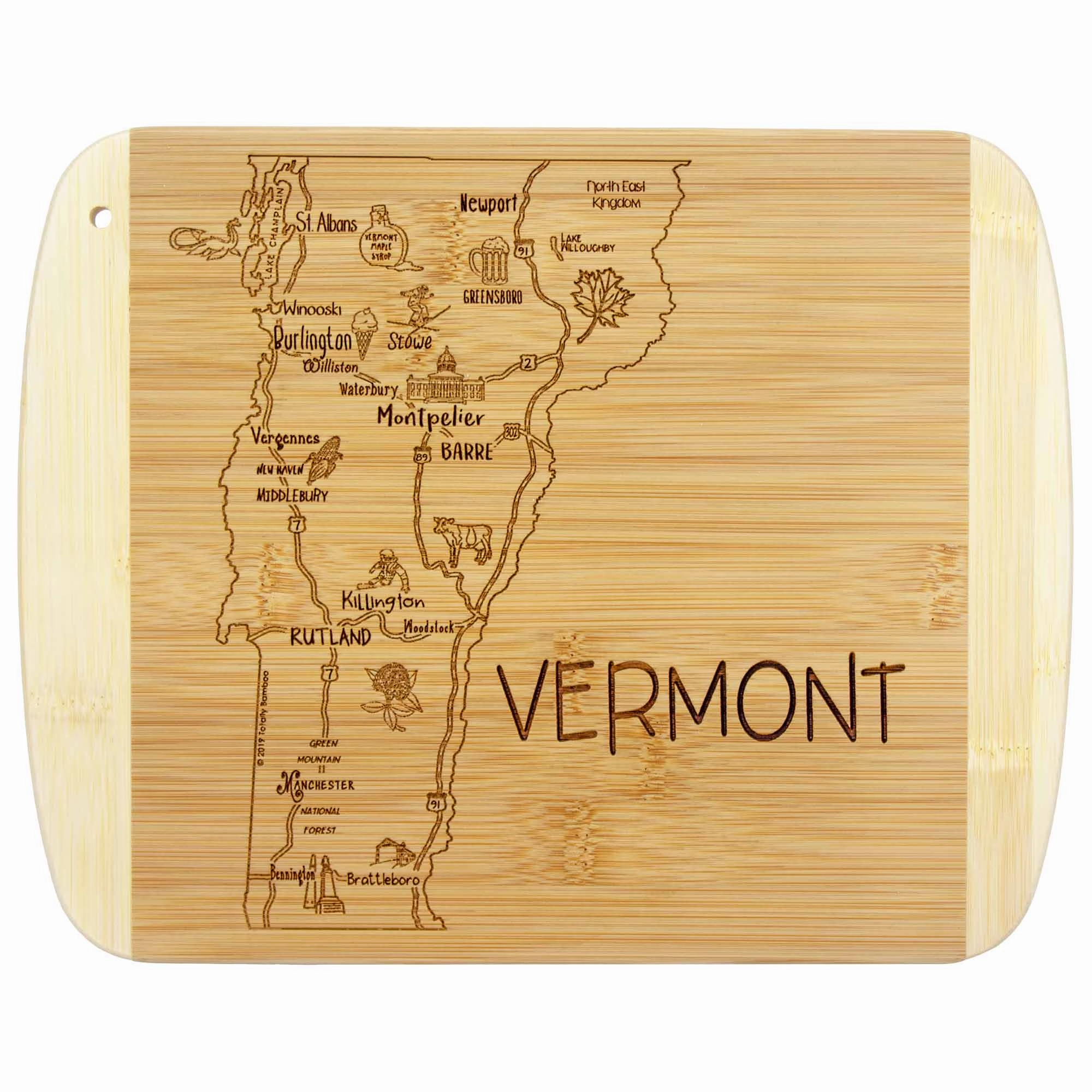 A Slice of Life Vermont Cutting Board, 11" x 8-3/4" cutting board,chopping board,kitchen tools