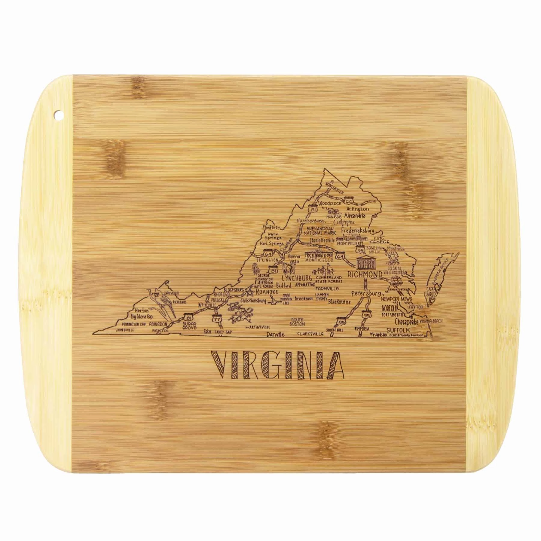 A Slice of Life Virginia Cutting Board, 11" x 8-3/4" cutting board,chopping board,kitchen tools