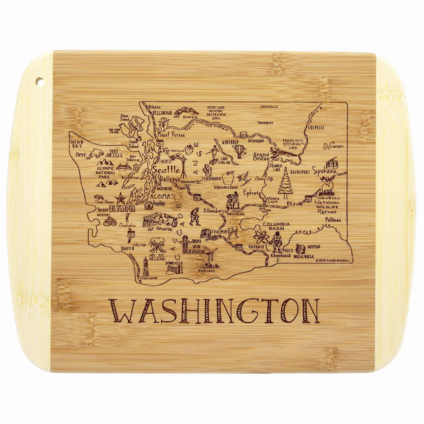 A Slice of Life Washington Cutting Board, 11" x 8-3/4" cutting board,chopping board,kitchen tools