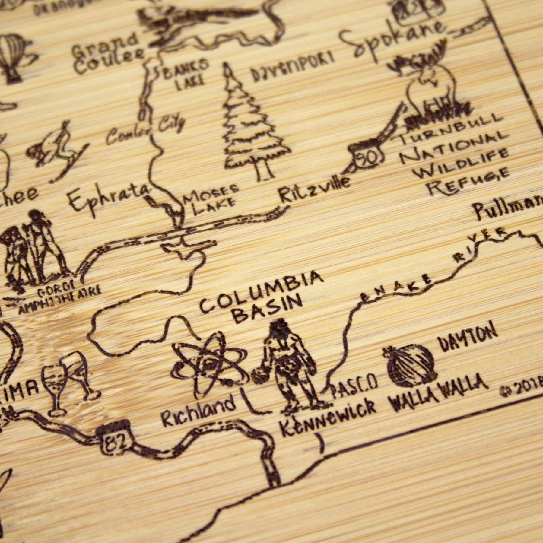 A Slice of Life Washington Cutting Board, 11" x 8-3/4"